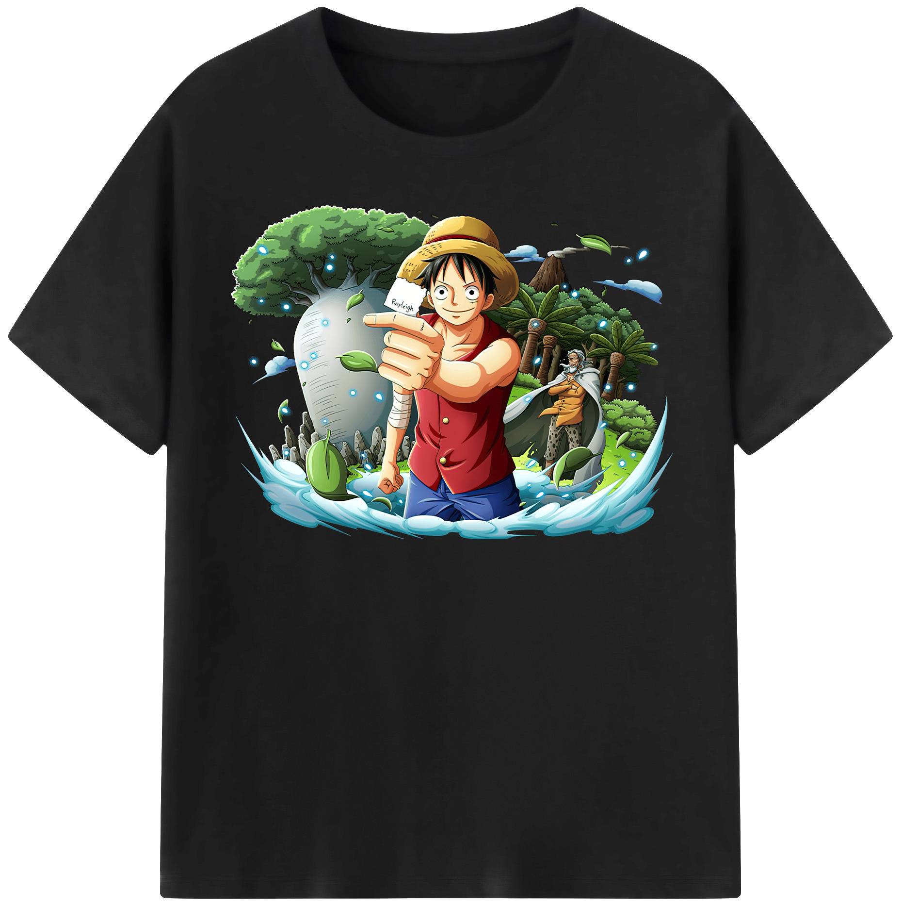 ワンピース モンキー・D・ルフィ ONE PIECE Monkey D. Luffy レディースカジュアルプリントTシャツ（綿100％）