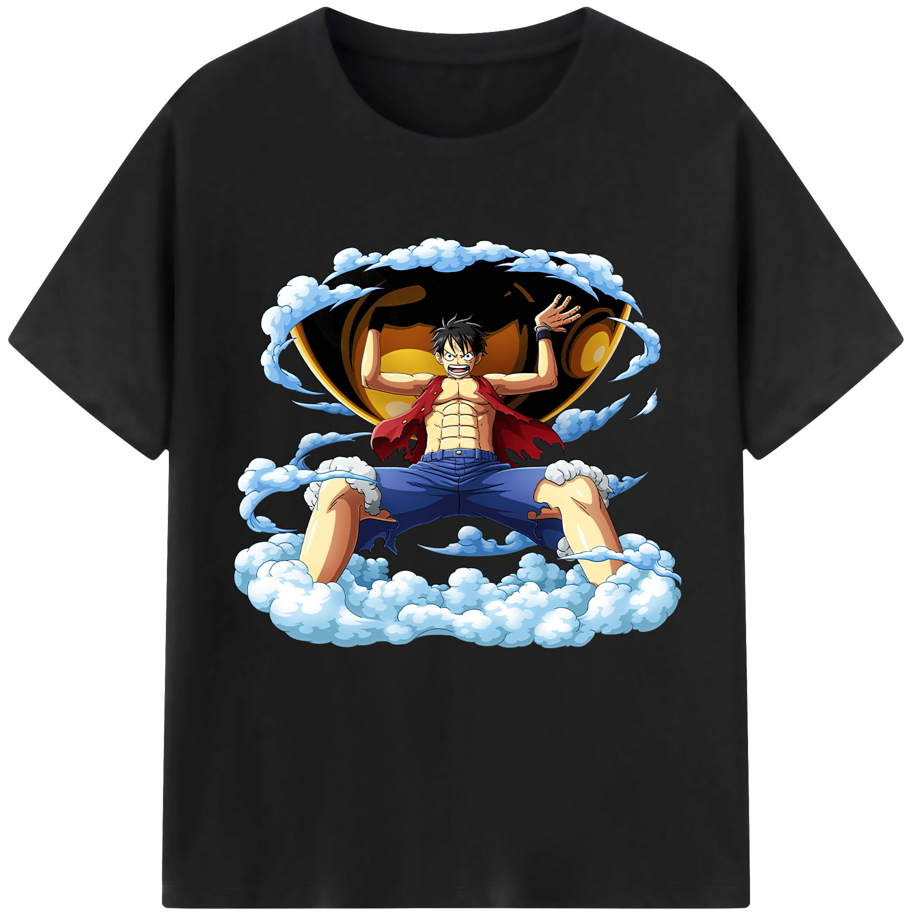 ワンピース モンキー・D・ルフィ ONE PIECE Monkey D. Luffy レディースカジュアルプリントTシャツ（綿100％）