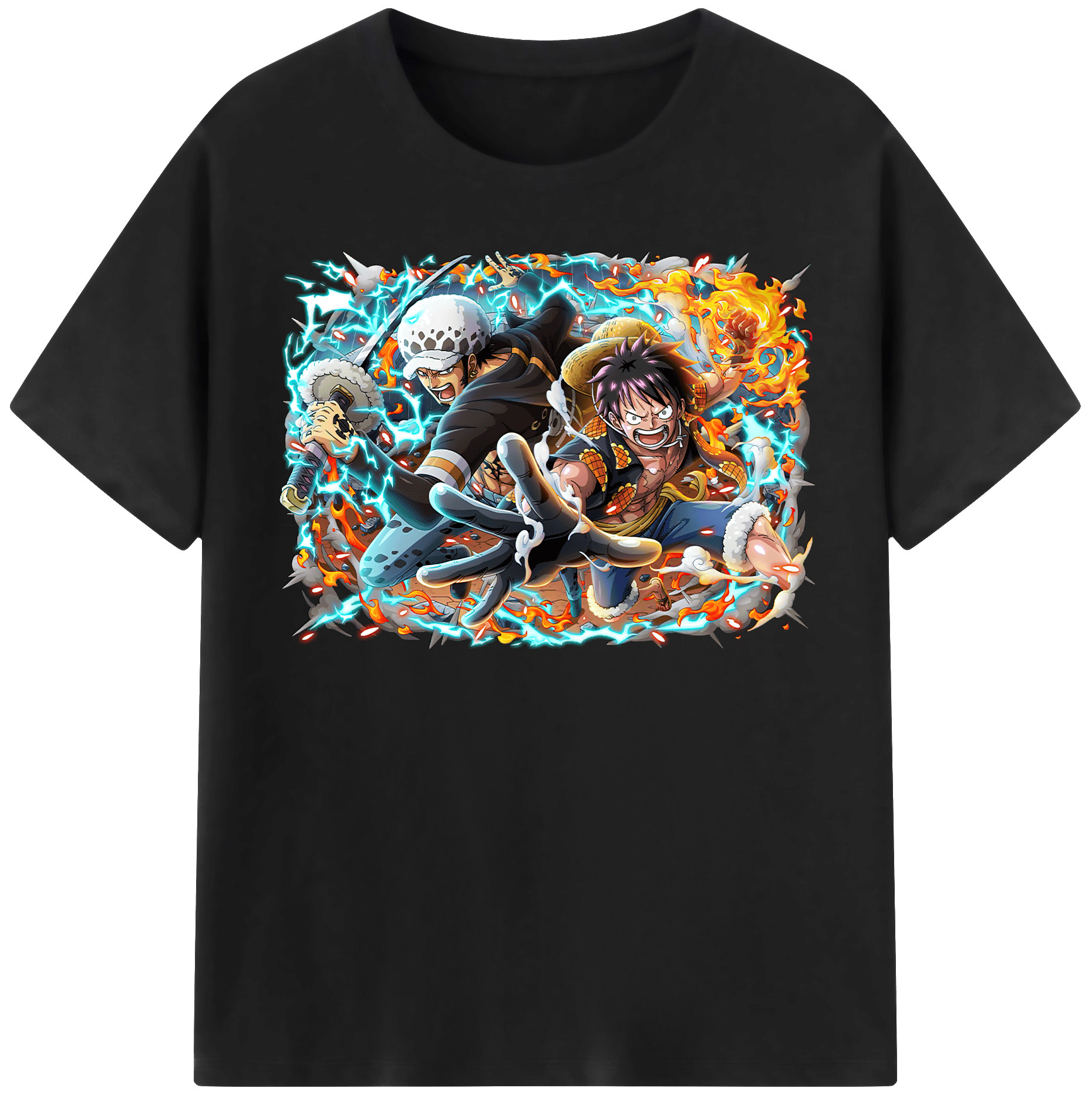 ワンピース モンキー・D・ルフィ ONE PIECE Monkey D. Luffy レディースカジュアルプリントTシャツ（綿100％）
