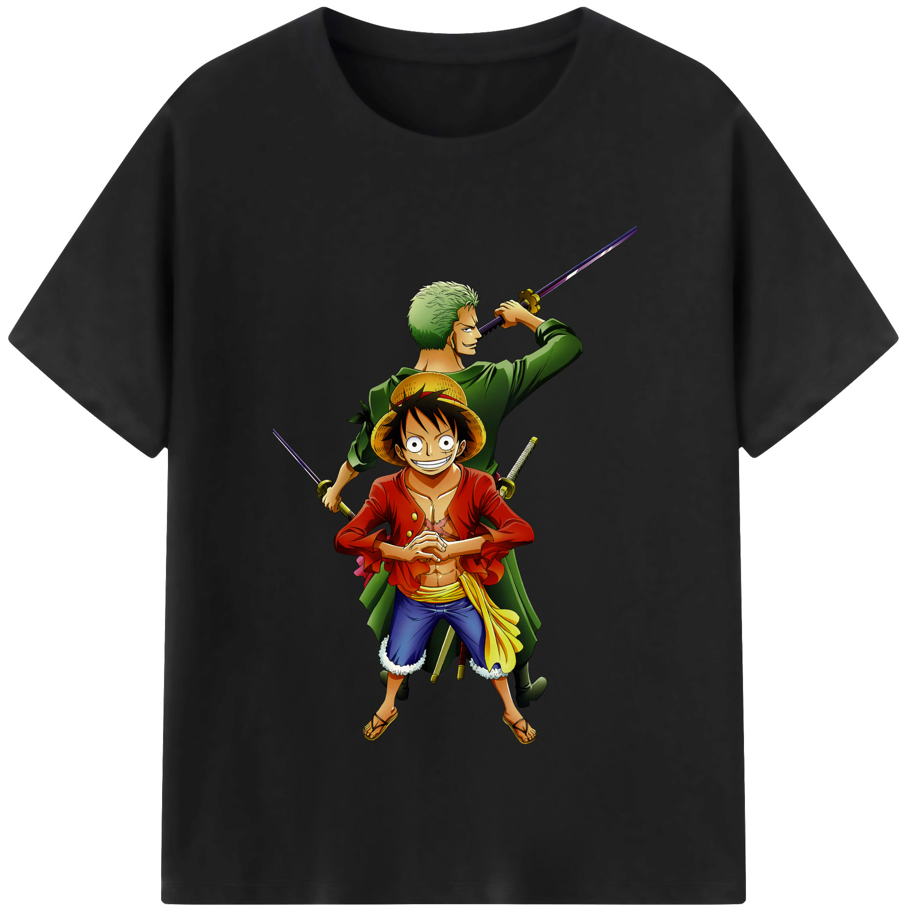 ワンピース モンキー・D・ルフィ ONE PIECE Monkey D. Luffy レディースカジュアルプリントTシャツ（綿100％）