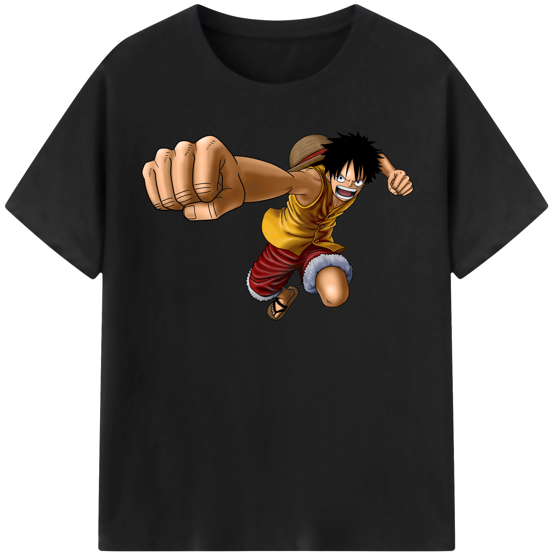 ワンピース モンキー・D・ルフィ ONE PIECE Monkey D. Luffy レディースカジュアルプリントTシャツ（綿100％）