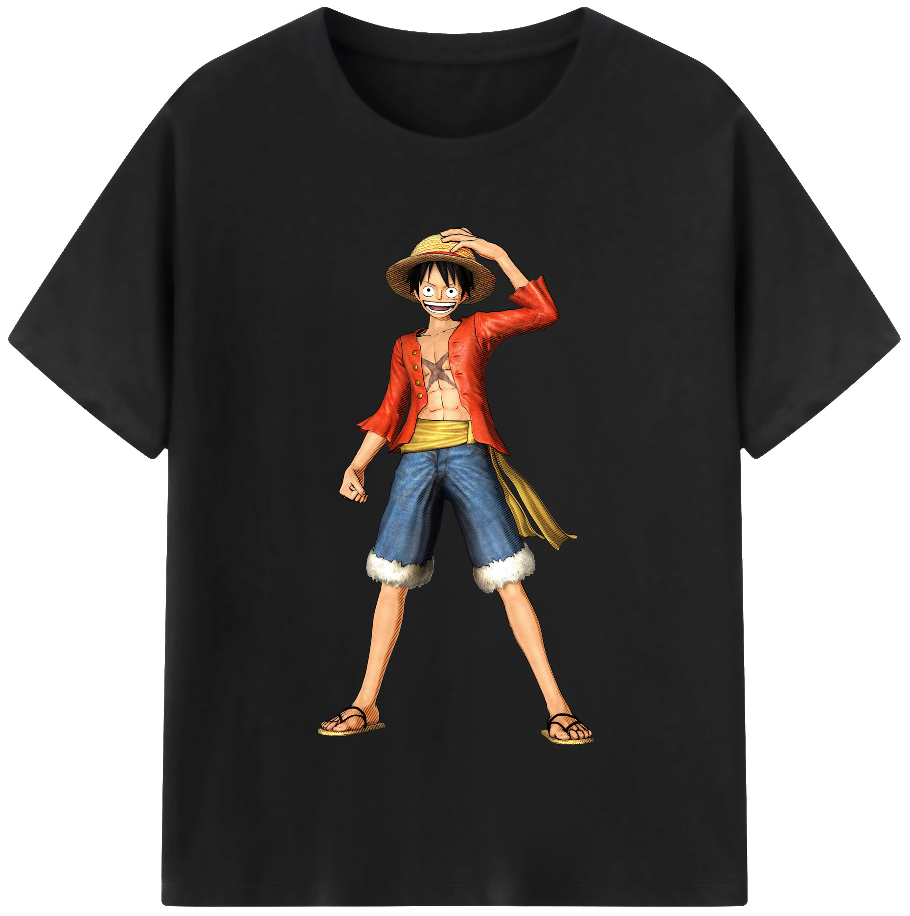 ワンピース モンキー・D・ルフィ ONE PIECE Monkey D. Luffy レディースカジュアルプリントTシャツ（綿100％）