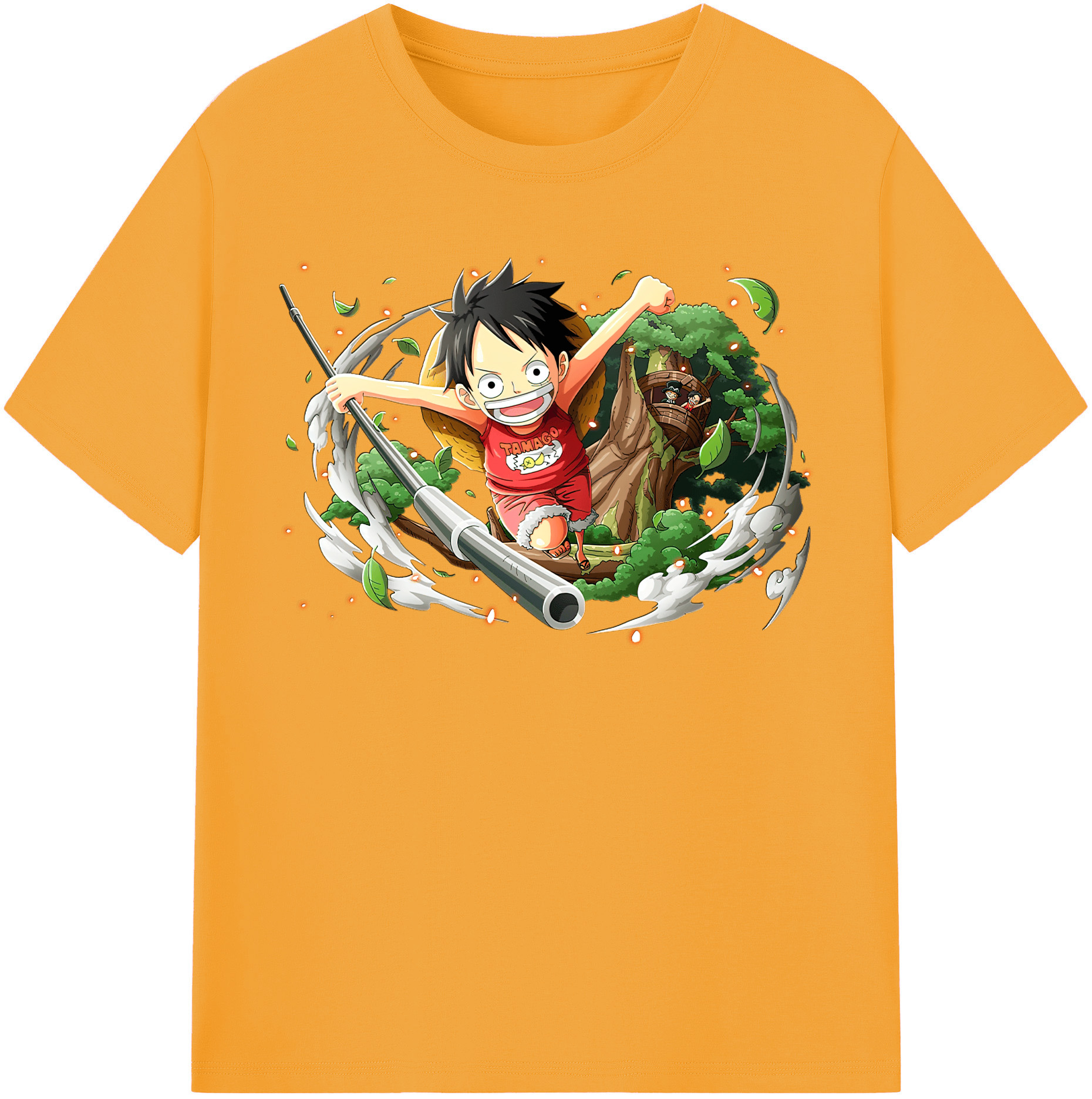 ワンピース モンキー・D・ルフィ ONE PIECE Monkey D. Luffy レディースカジュアルプリントTシャツ（綿100％）