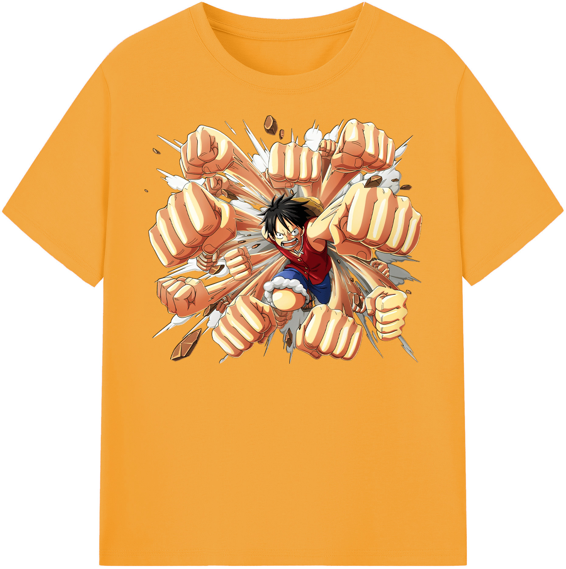 ワンピース モンキー・D・ルフィ ONE PIECE Monkey D. Luffy レディースカジュアルプリントTシャツ（綿100％）