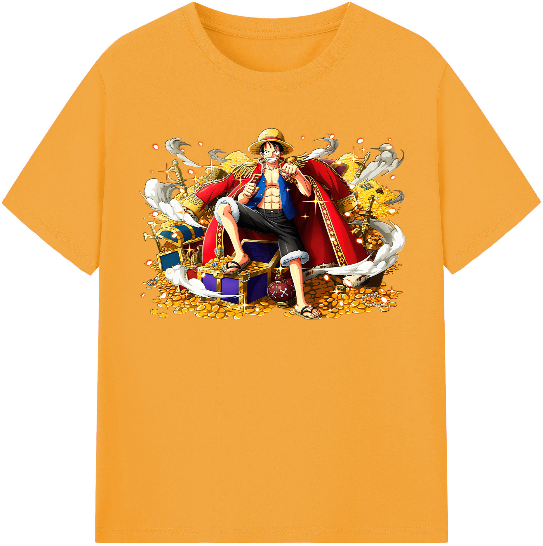 ワンピース モンキー・D・ルフィ ONE PIECE Monkey D. Luffy レディースカジュアルプリントTシャツ（綿100％）