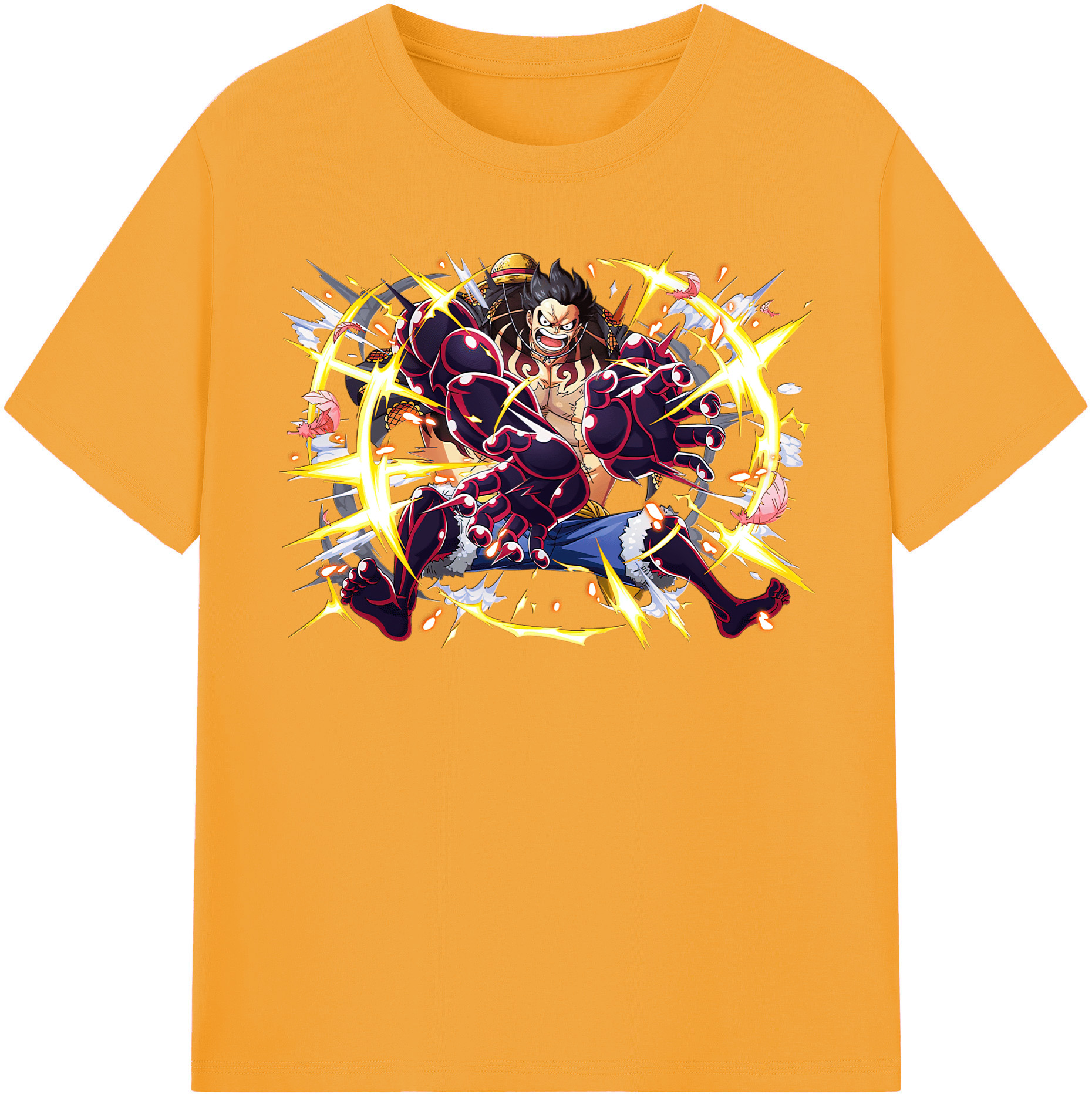 ワンピース モンキー・D・ルフィ ONE PIECE Monkey D. Luffy レディースカジュアルプリントTシャツ（綿100％）