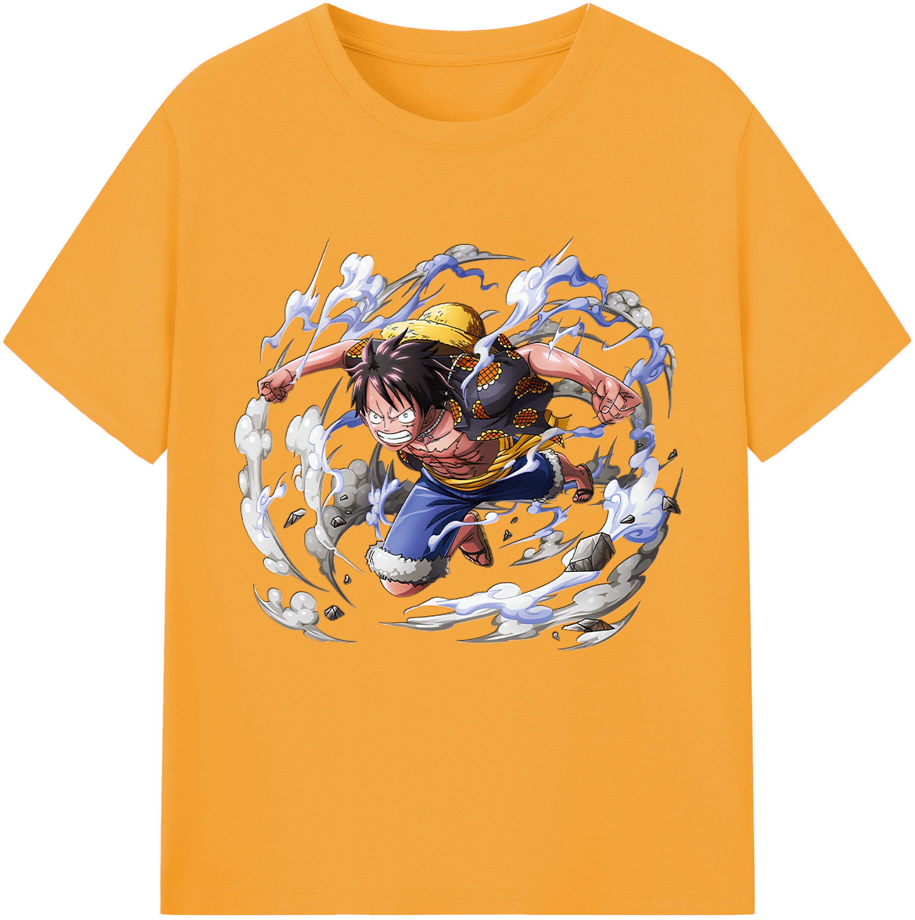 ワンピース モンキー・D・ルフィ ONE PIECE Monkey D. Luffy レディースカジュアルプリントTシャツ（綿100％）