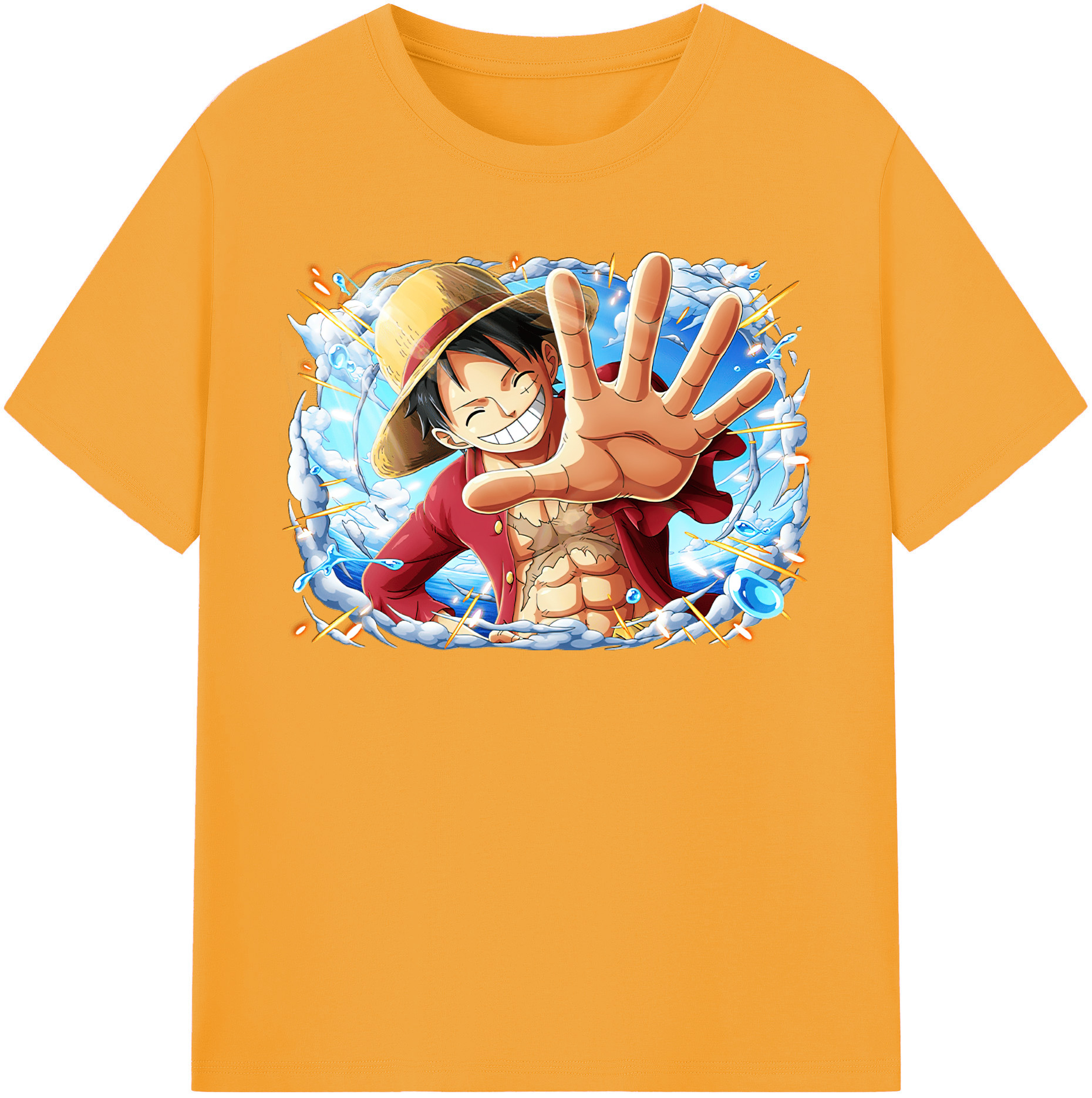 ワンピース モンキー・D・ルフィ ONE PIECE Monkey D. Luffy レディースカジュアルプリントTシャツ（綿100％）