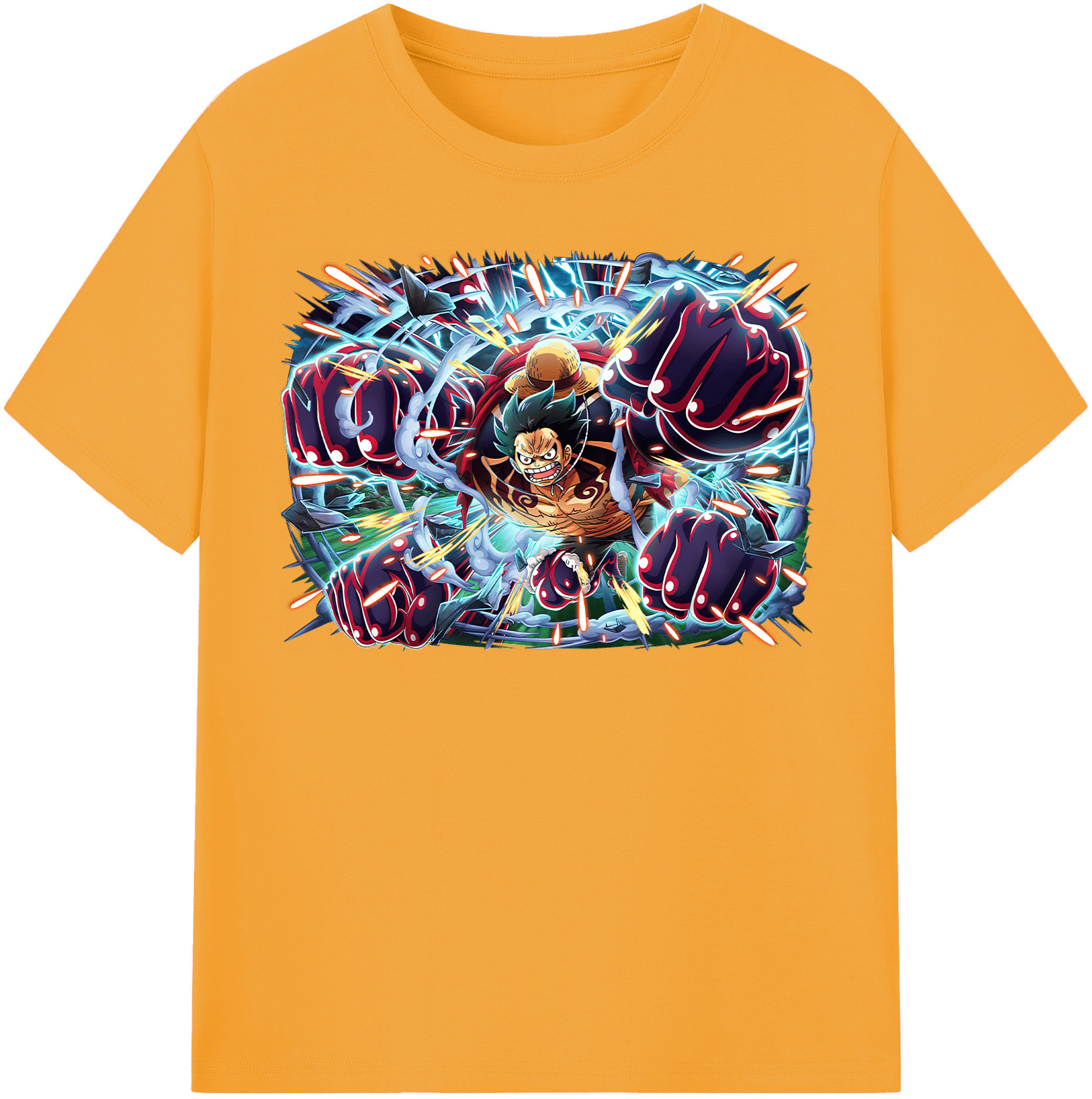 ワンピース モンキー・D・ルフィ ONE PIECE Monkey D. Luffy レディースカジュアルプリントTシャツ（綿100％）