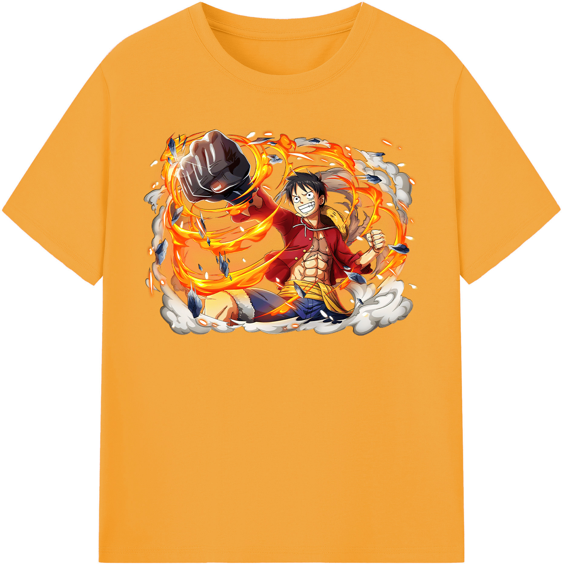 ワンピース モンキー・D・ルフィ ONE PIECE Monkey D. Luffy レディースカジュアルプリントTシャツ（綿100％）