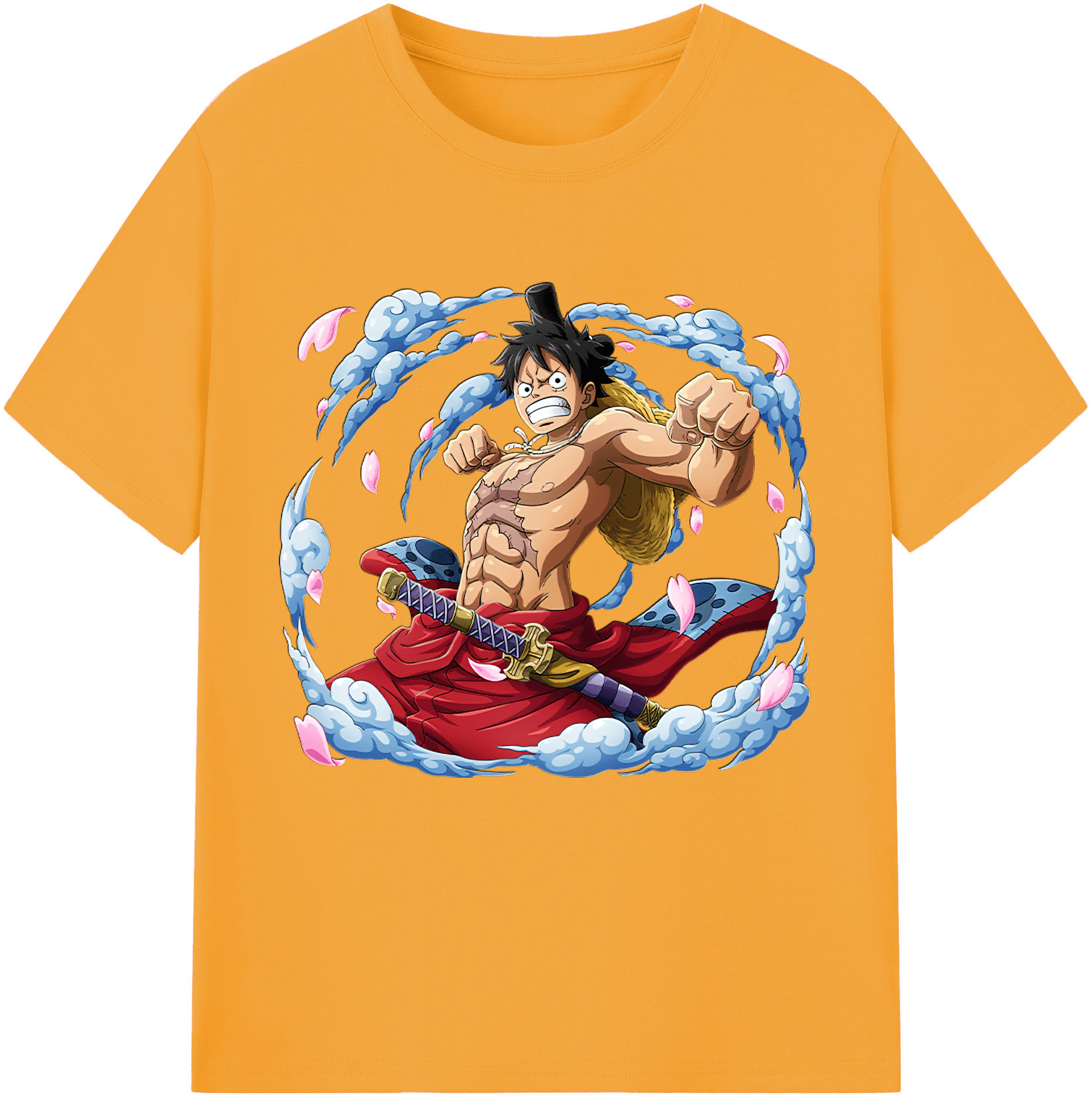 ワンピース モンキー・D・ルフィ ONE PIECE Monkey D. Luffy レディースカジュアルプリントTシャツ（綿100％）