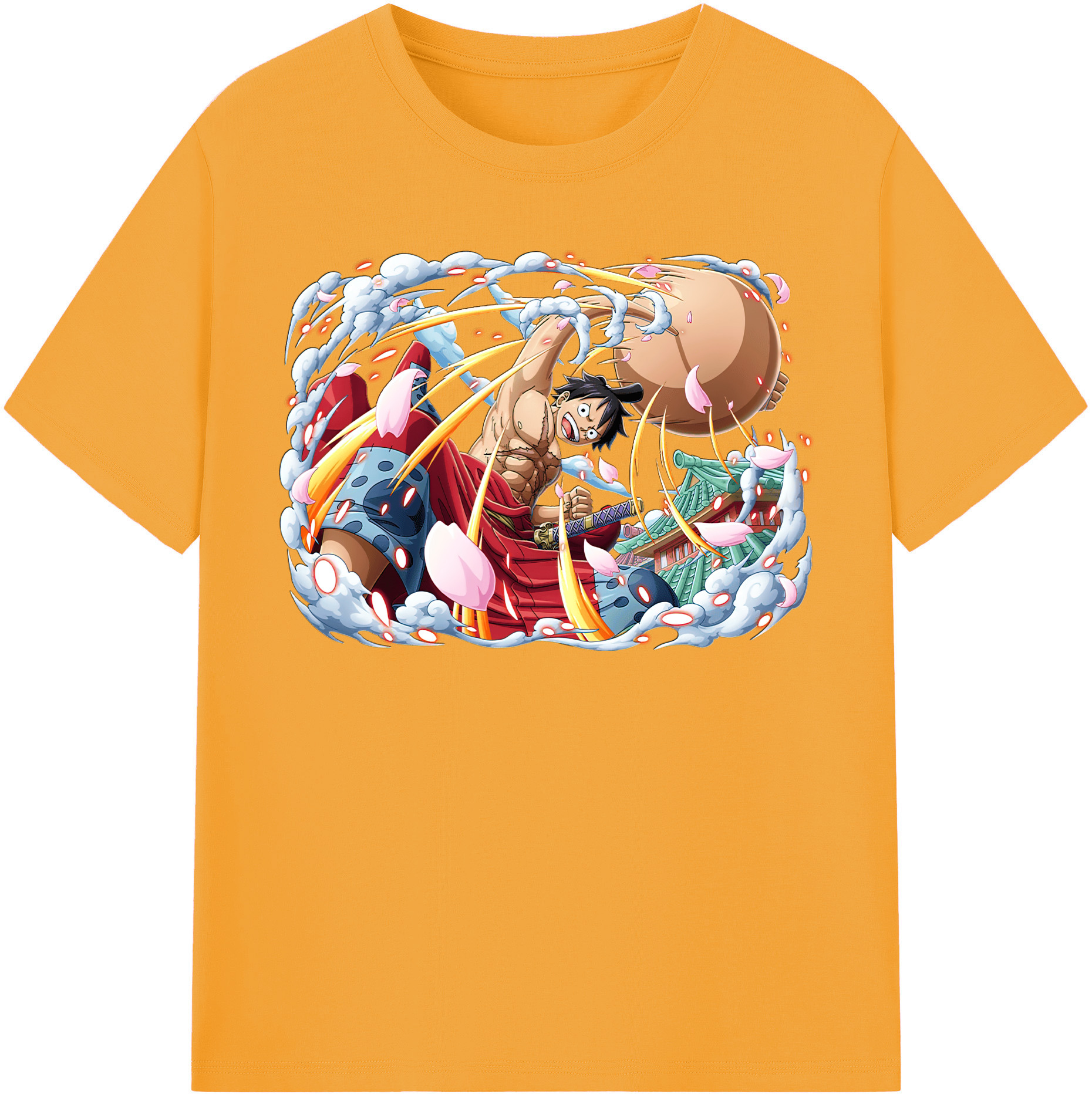 ワンピース モンキー・D・ルフィ ONE PIECE Monkey D. Luffy レディースカジュアルプリントTシャツ（綿100％）