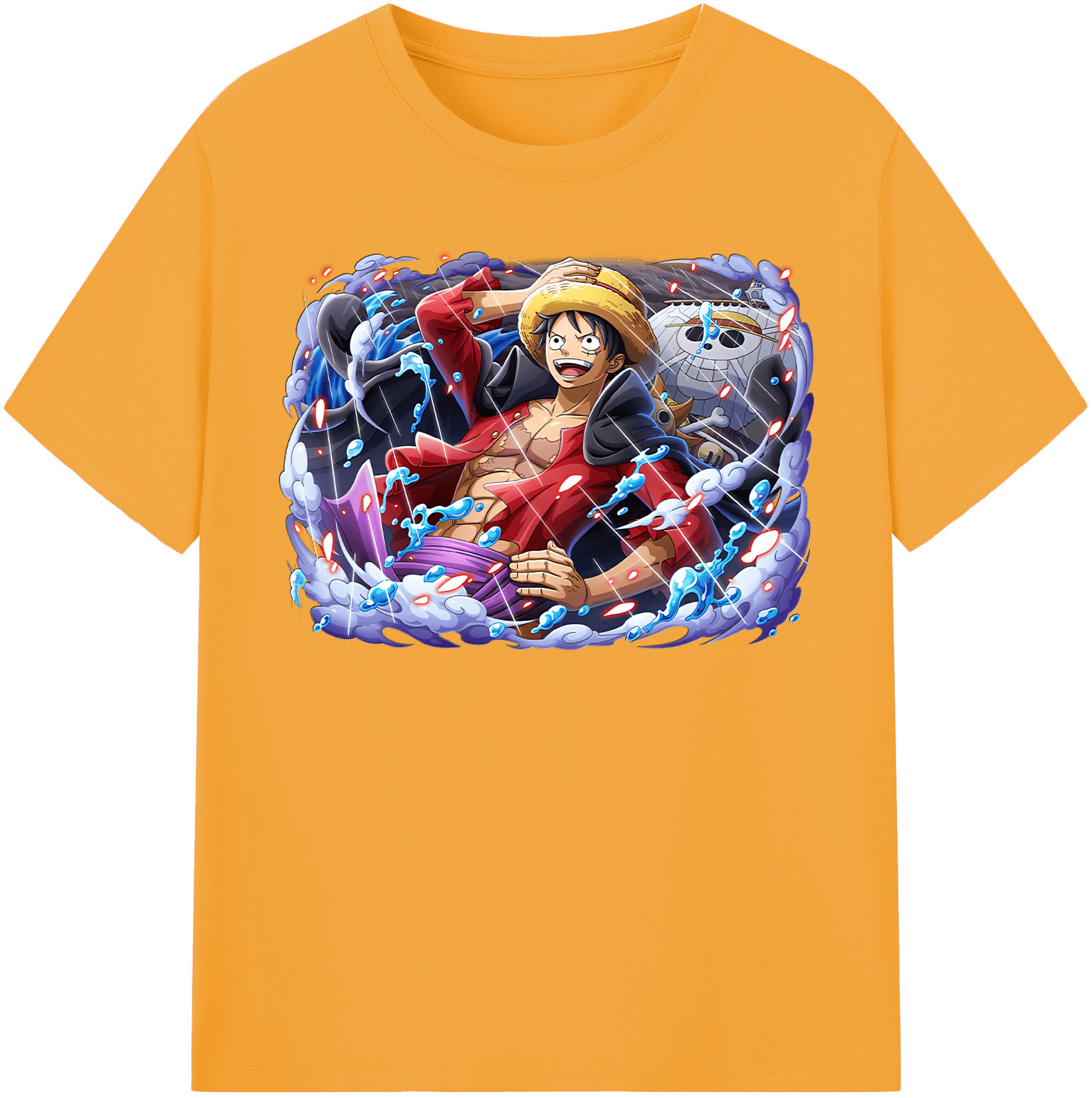ワンピース モンキー・D・ルフィ ONE PIECE Monkey D. Luffy レディースカジュアルプリントTシャツ（綿100％）