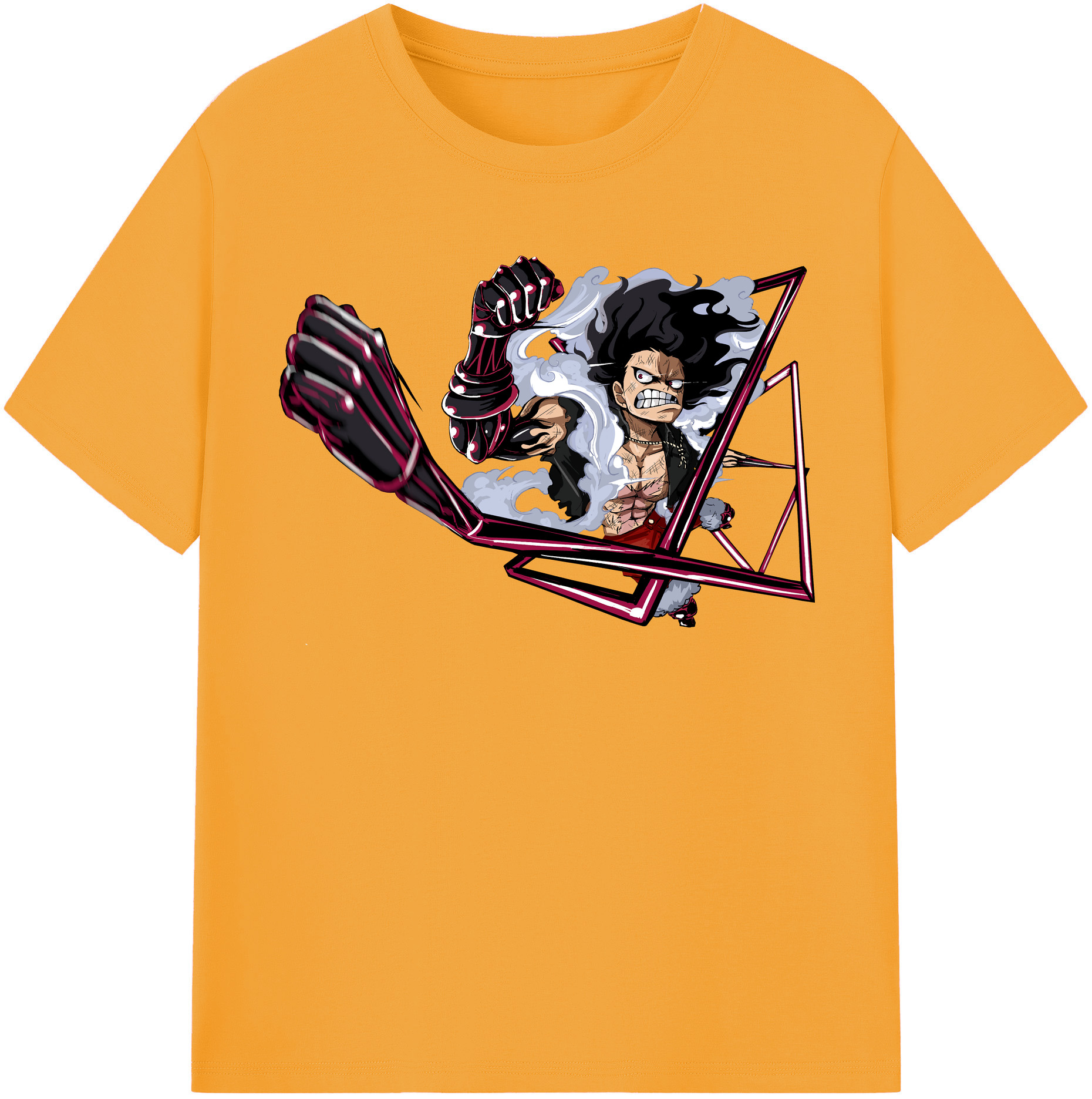 ワンピース モンキー・D・ルフィ ONE PIECE Monkey D. Luffy レディースカジュアルプリントTシャツ（綿100％）