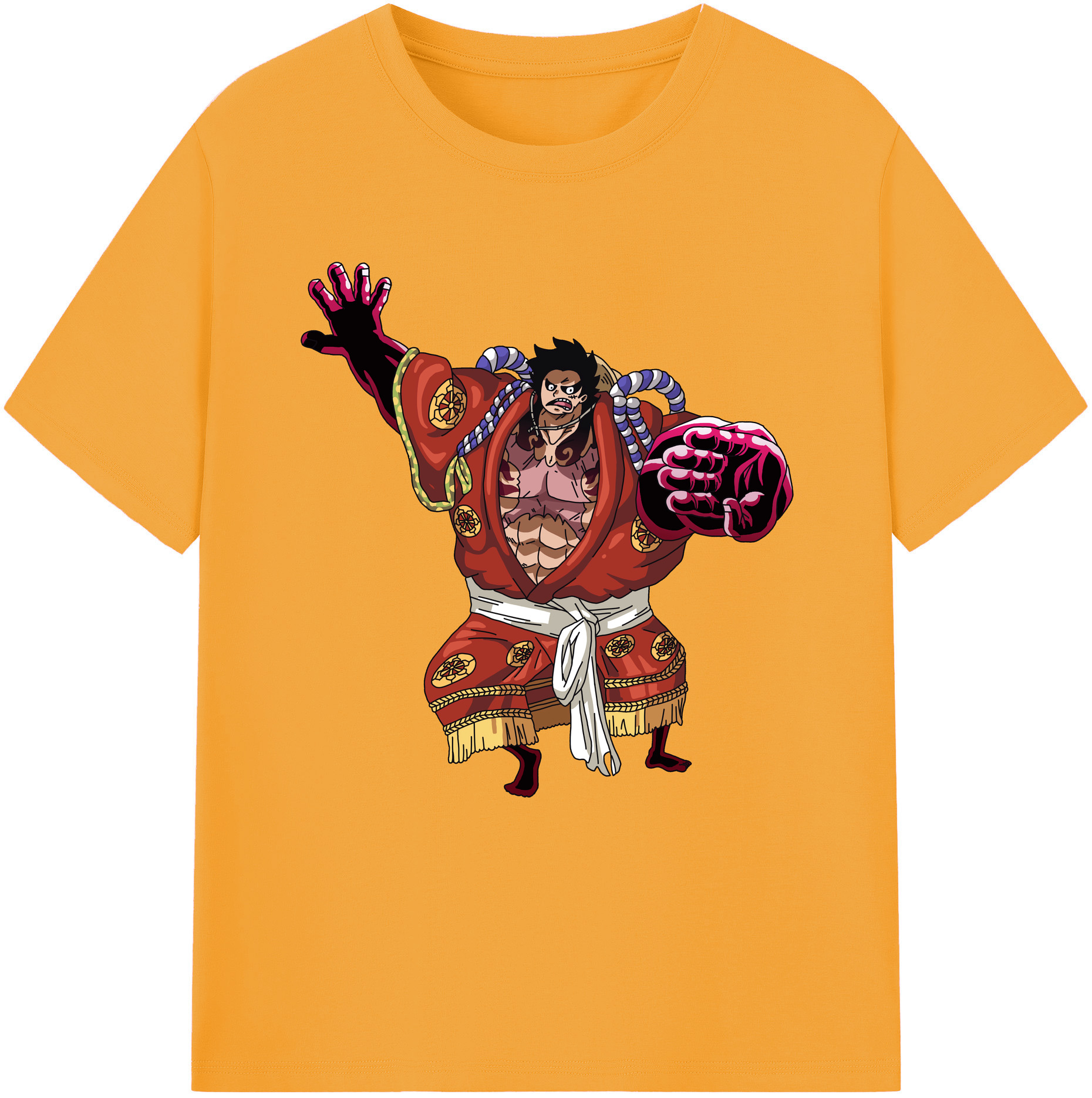 ワンピース モンキー・D・ルフィ ONE PIECE Monkey D. Luffy レディースカジュアルプリントTシャツ（綿100％）