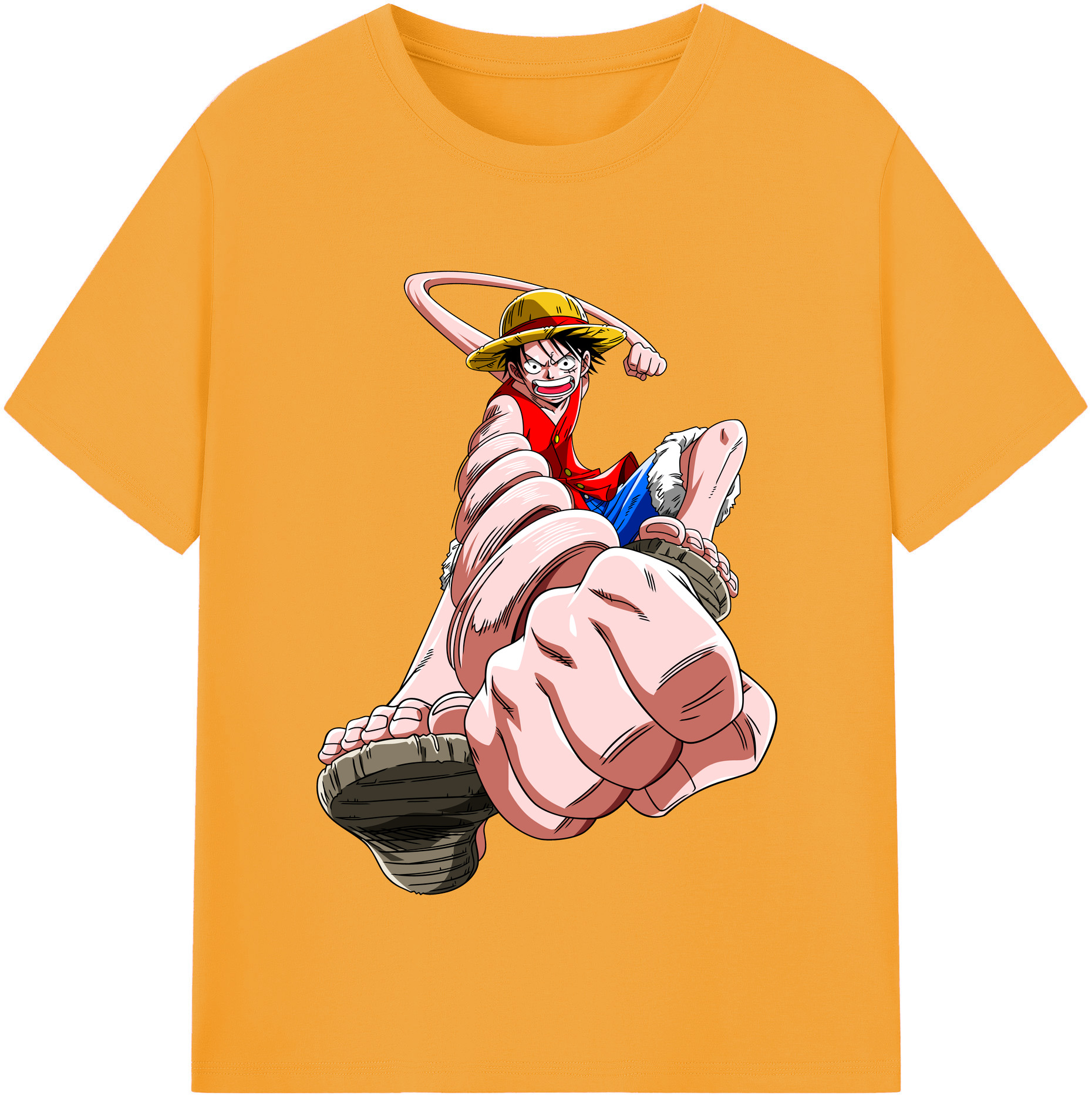 ワンピース モンキー・D・ルフィ ONE PIECE Monkey D. Luffy レディースカジュアルプリントTシャツ（綿100％）