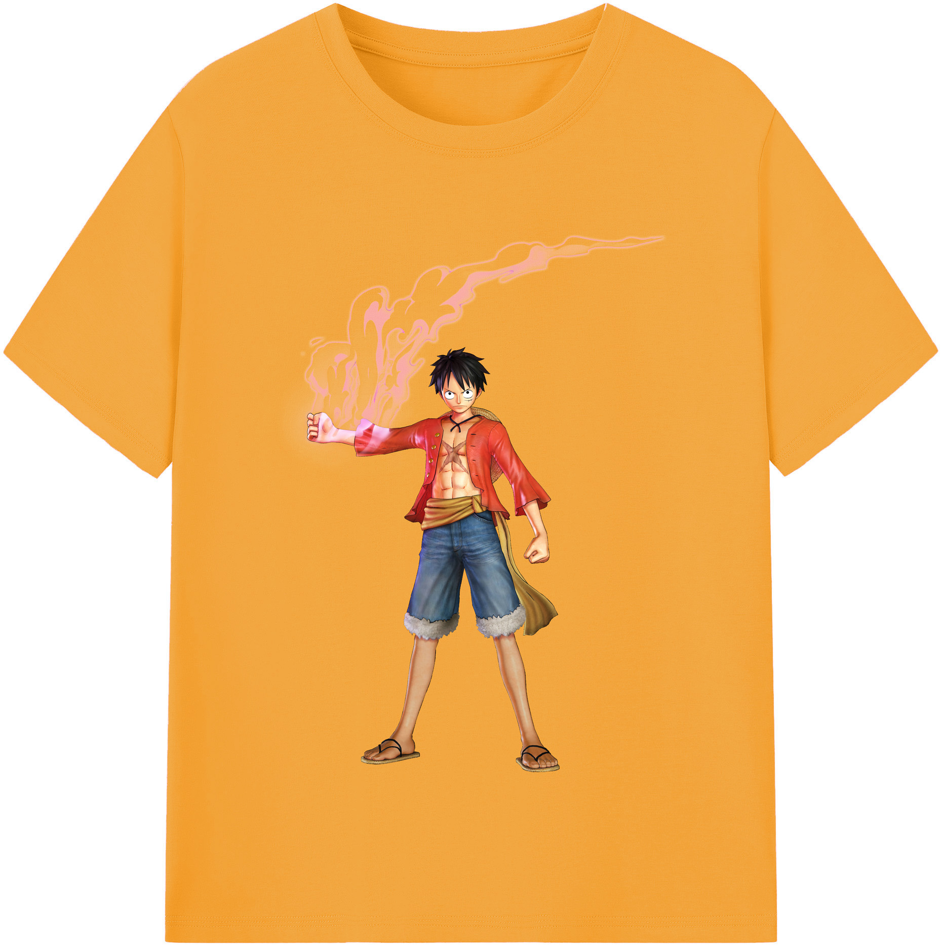 ワンピース モンキー・D・ルフィ ONE PIECE Monkey D. Luffy レディースカジュアルプリントTシャツ（綿100％）
