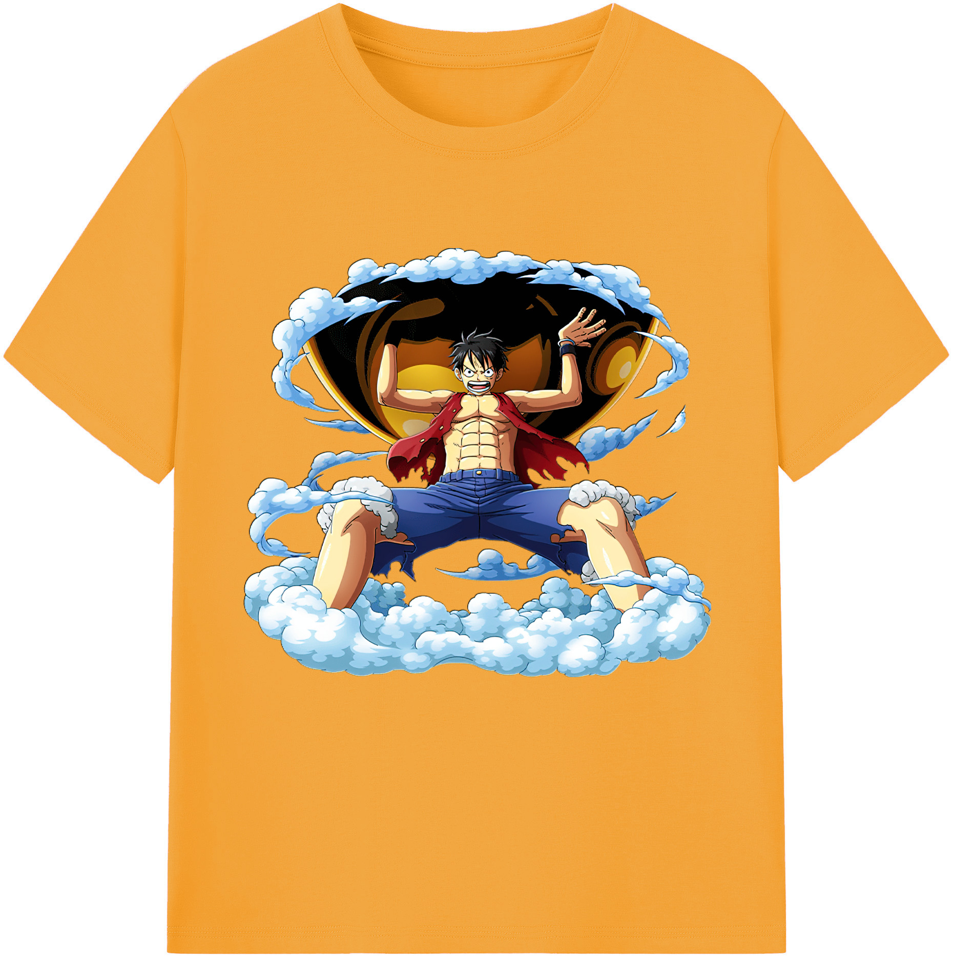 ワンピース モンキー・D・ルフィ ONE PIECE Monkey D. Luffy レディースカジュアルプリントTシャツ（綿100％）