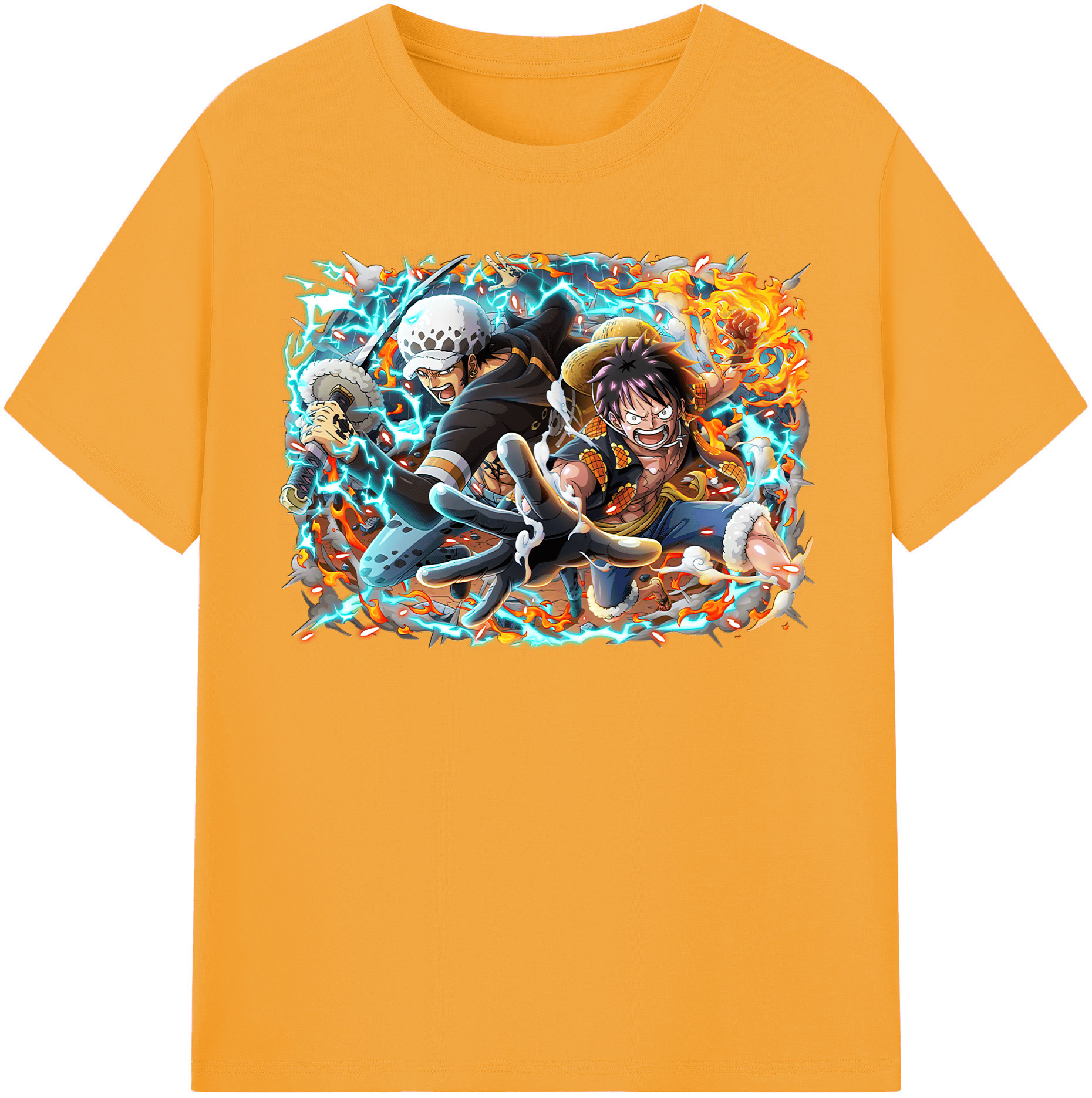 ワンピース モンキー・D・ルフィ ONE PIECE Monkey D. Luffy レディースカジュアルプリントTシャツ（綿100％）