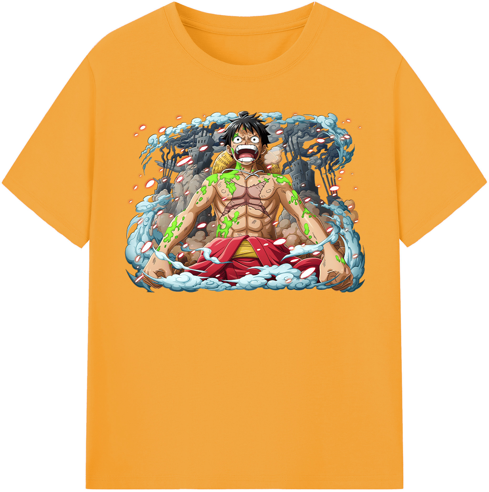 ワンピース モンキー・D・ルフィ ONE PIECE Monkey D. Luffy レディースカジュアルプリントTシャツ（綿100％）
