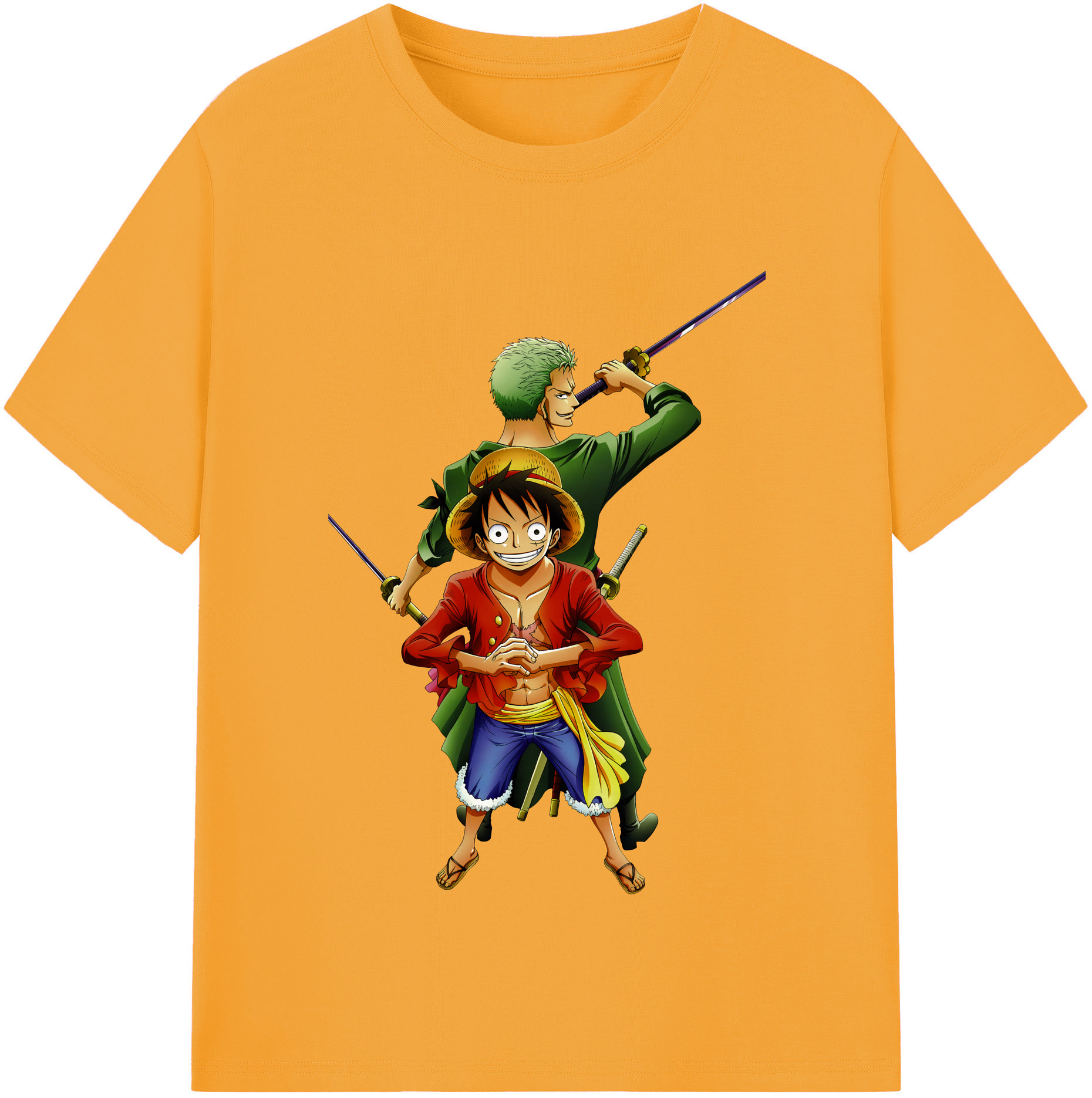 ワンピース モンキー・D・ルフィ ONE PIECE Monkey D. Luffy レディースカジュアルプリントTシャツ（綿100％）