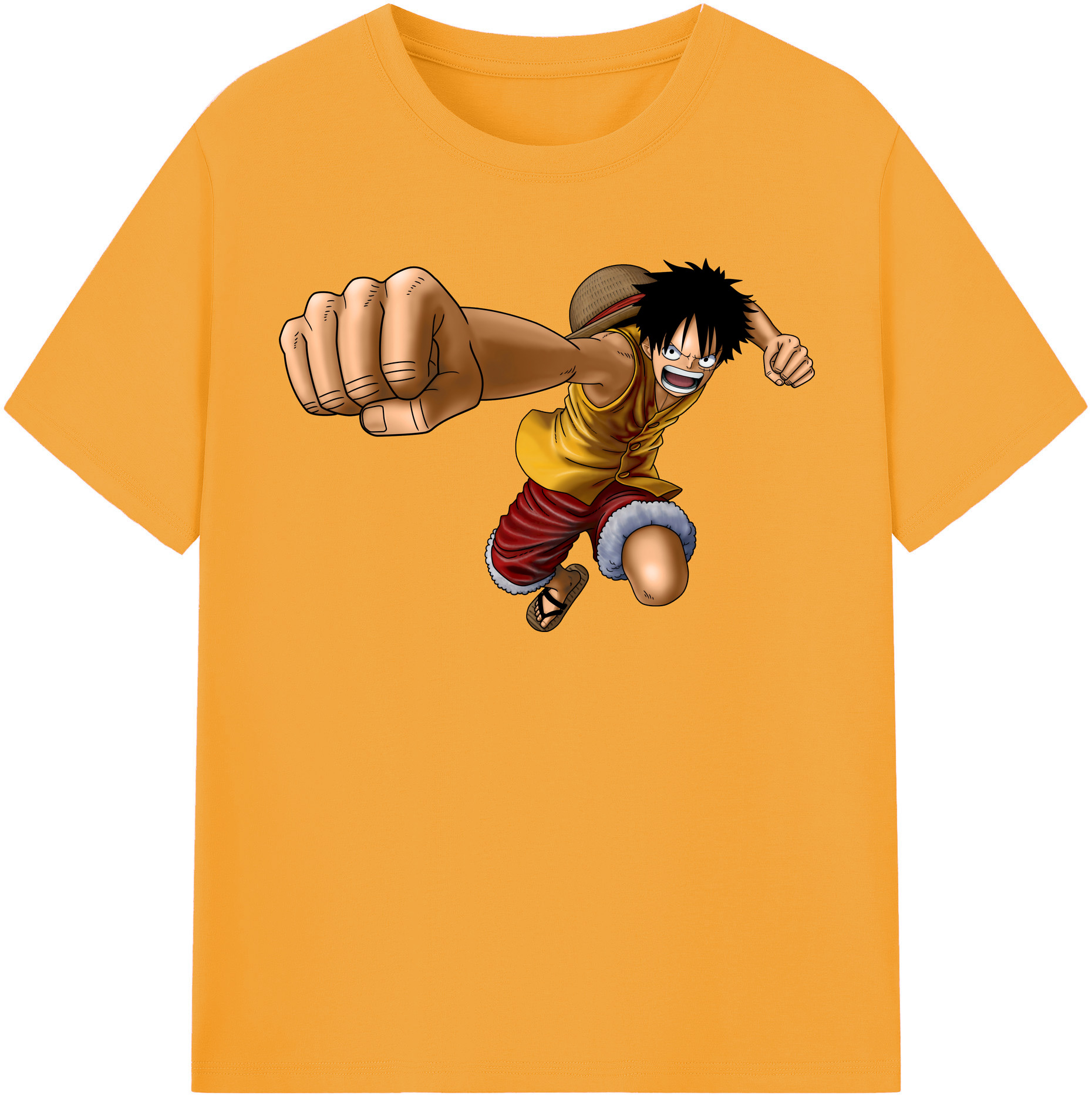 ワンピース モンキー・D・ルフィ ONE PIECE Monkey D. Luffy レディースカジュアルプリントTシャツ（綿100％）