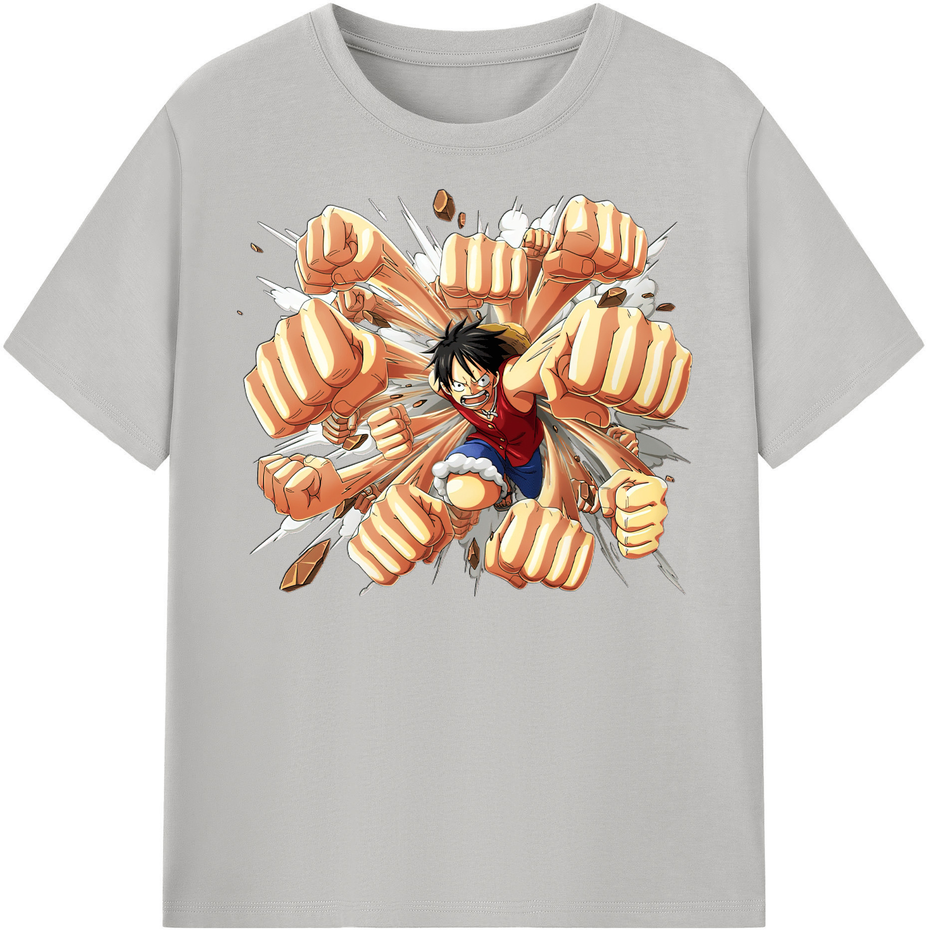 ワンピース モンキー・D・ルフィ ONE PIECE Monkey D. Luffy レディースカジュアルプリントTシャツ（綿100％）