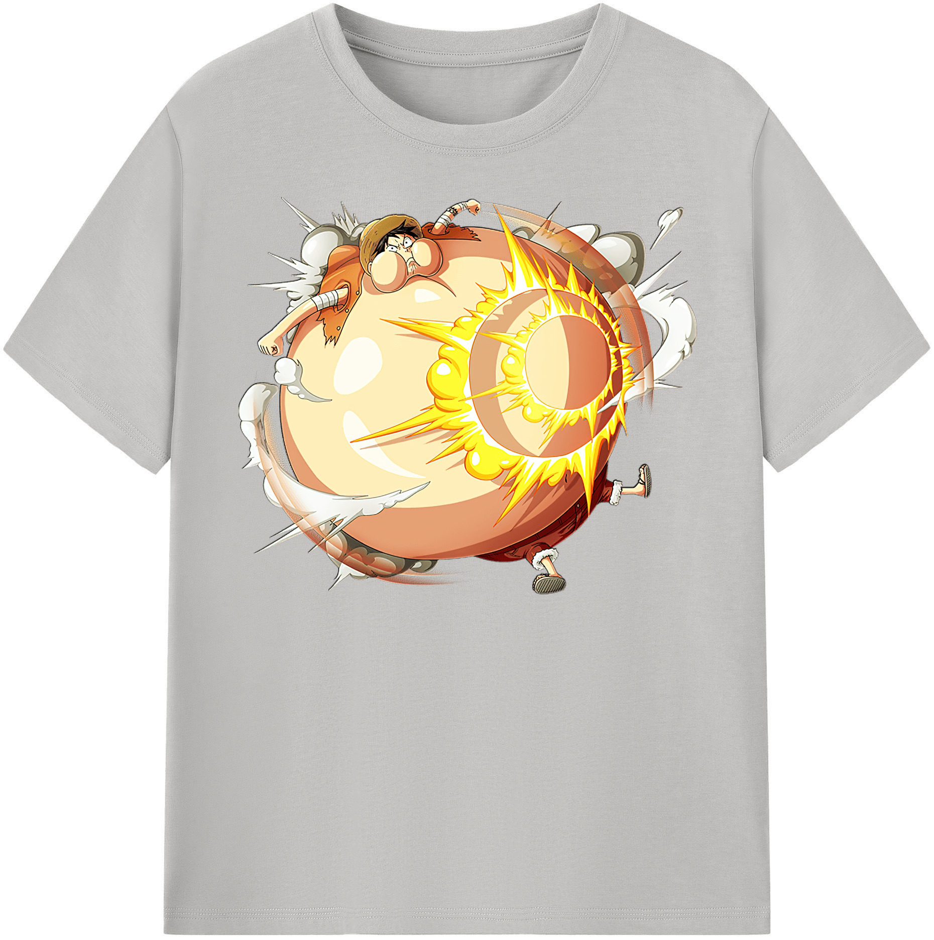 ワンピース モンキー・D・ルフィ ONE PIECE Monkey D. Luffy レディースカジュアルプリントTシャツ（綿100％）
