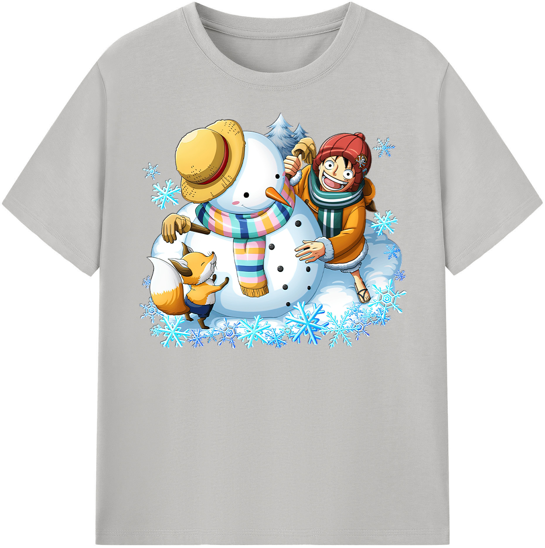ワンピース モンキー・D・ルフィ ONE PIECE Monkey D. Luffy レディースカジュアルプリントTシャツ（綿100％）