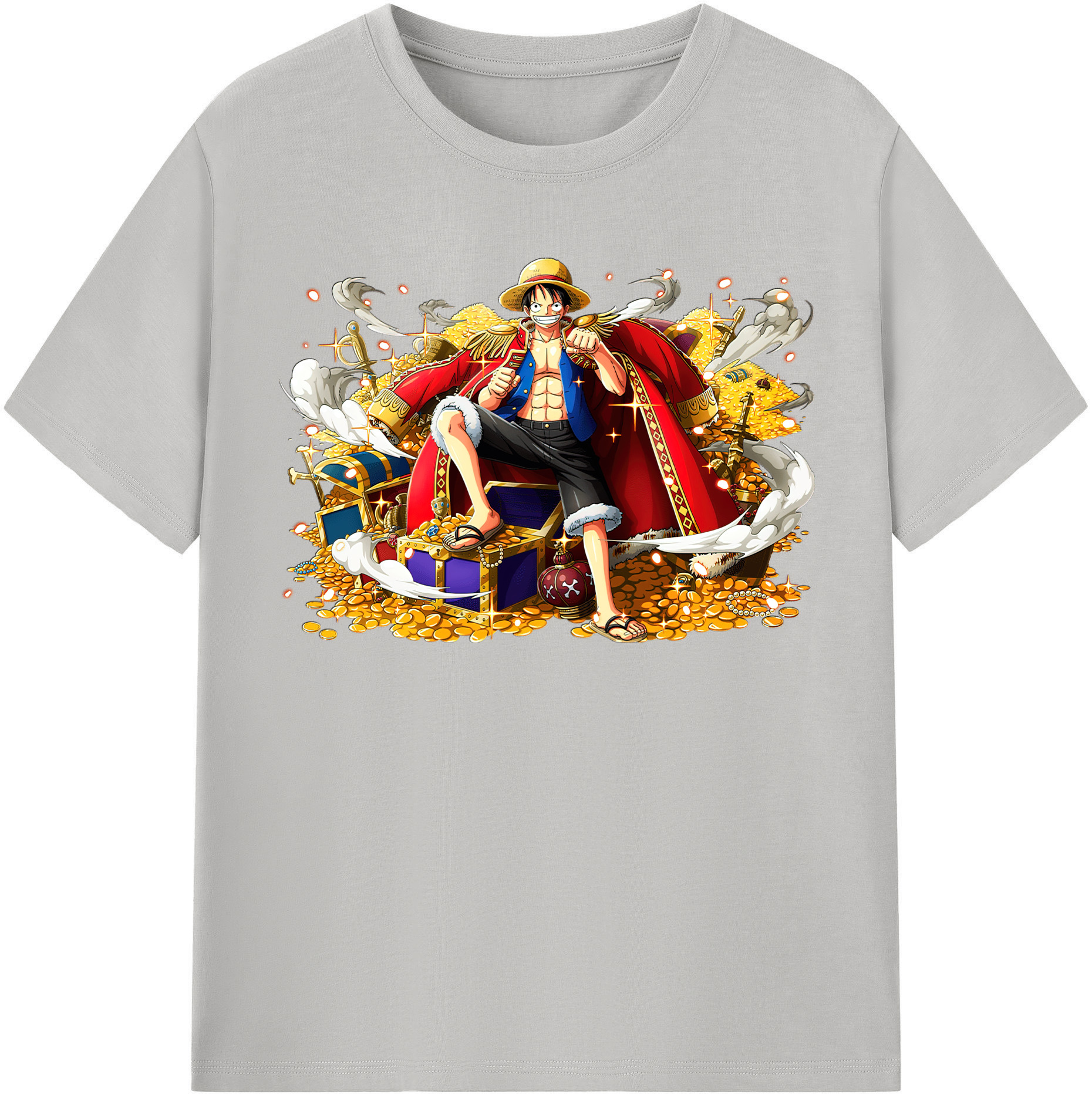 ワンピース モンキー・D・ルフィ ONE PIECE Monkey D. Luffy レディースカジュアルプリントTシャツ（綿100％）