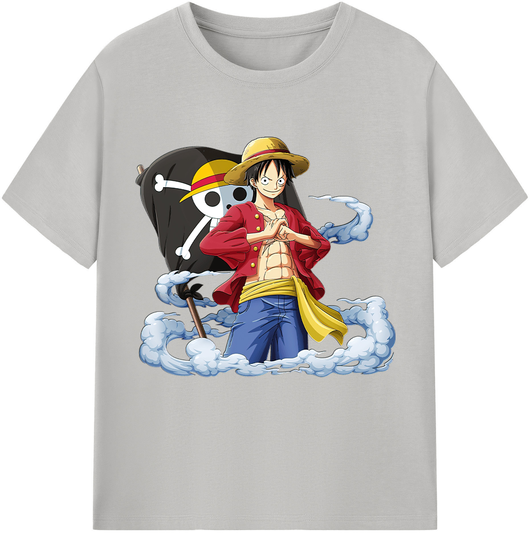 ワンピース モンキー・D・ルフィ ONE PIECE Monkey D. Luffy レディースカジュアルプリントTシャツ（綿100％）