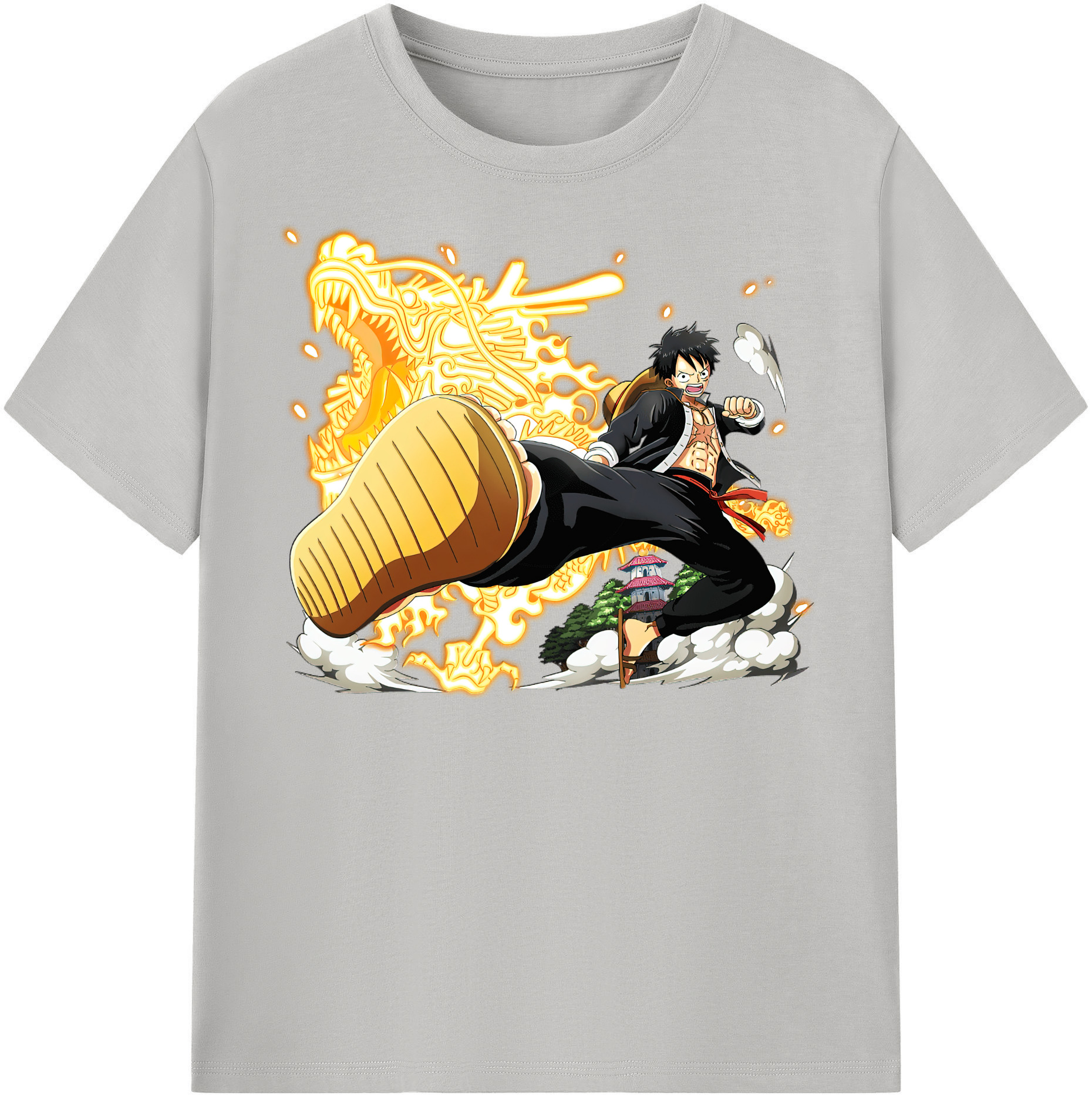 ワンピース モンキー・D・ルフィ ONE PIECE Monkey D. Luffy レディースカジュアルプリントTシャツ（綿100％）