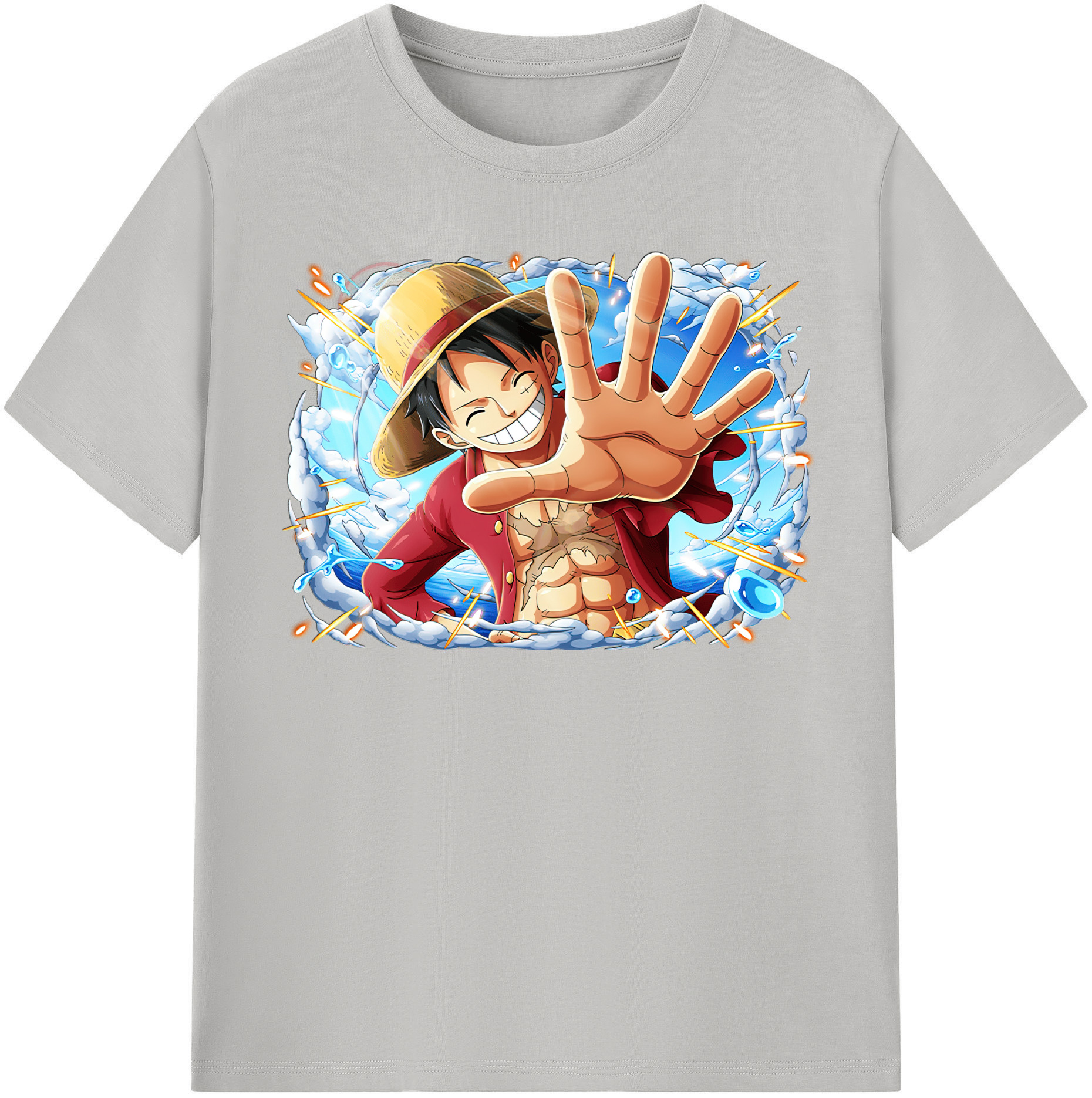 ワンピース モンキー・D・ルフィ ONE PIECE Monkey D. Luffy レディースカジュアルプリントTシャツ（綿100％）