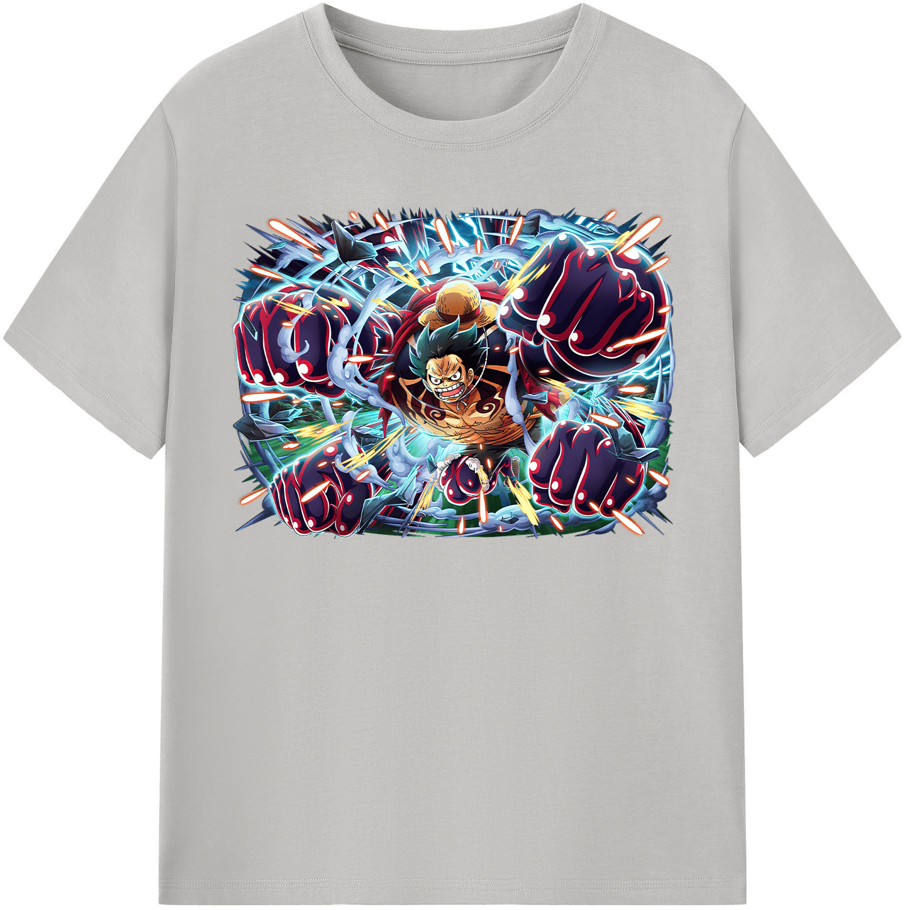 ワンピース モンキー・D・ルフィ ONE PIECE Monkey D. Luffy レディースカジュアルプリントTシャツ（綿100％）