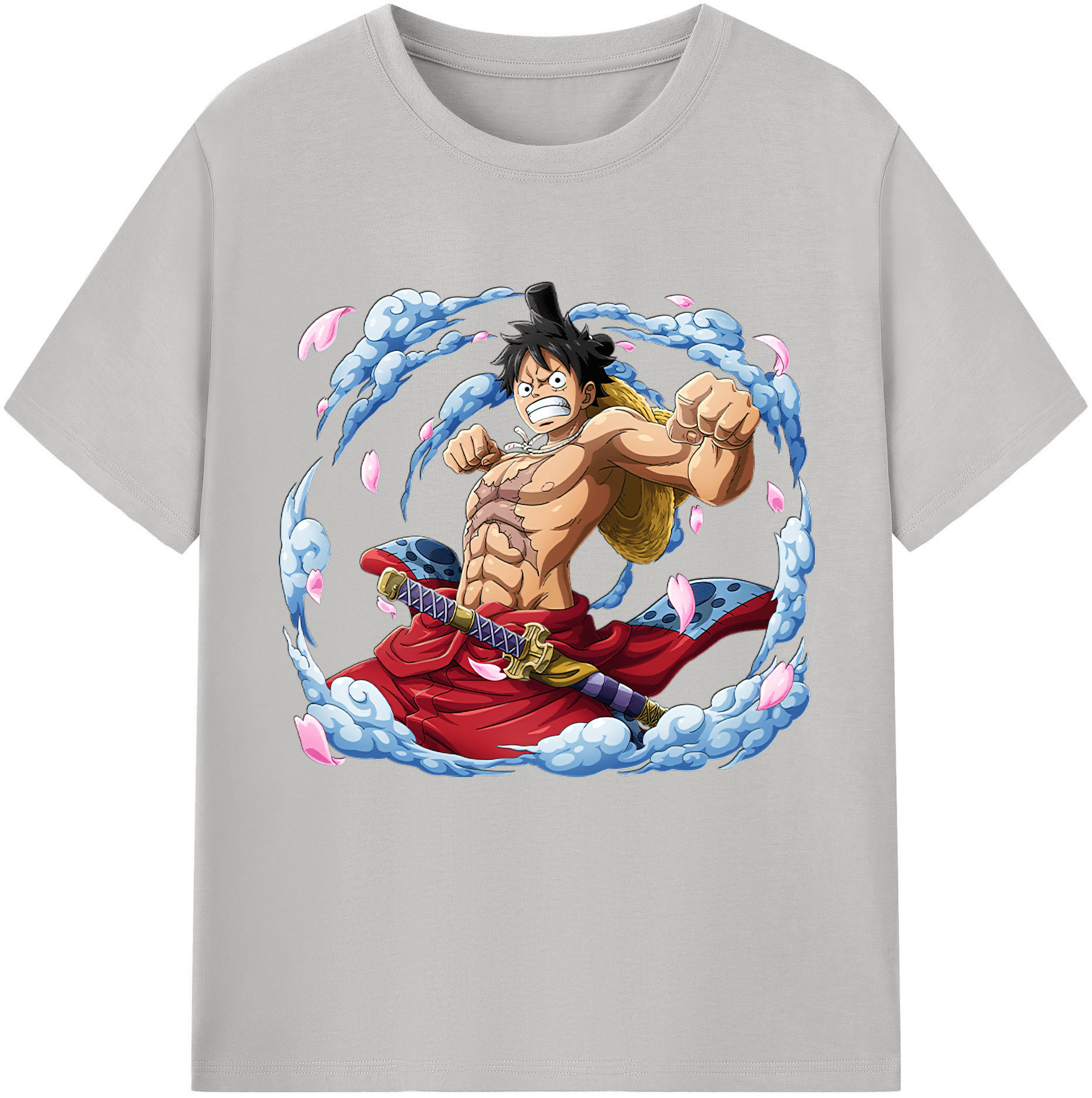ワンピース モンキー・D・ルフィ ONE PIECE Monkey D. Luffy レディースカジュアルプリントTシャツ（綿100％）