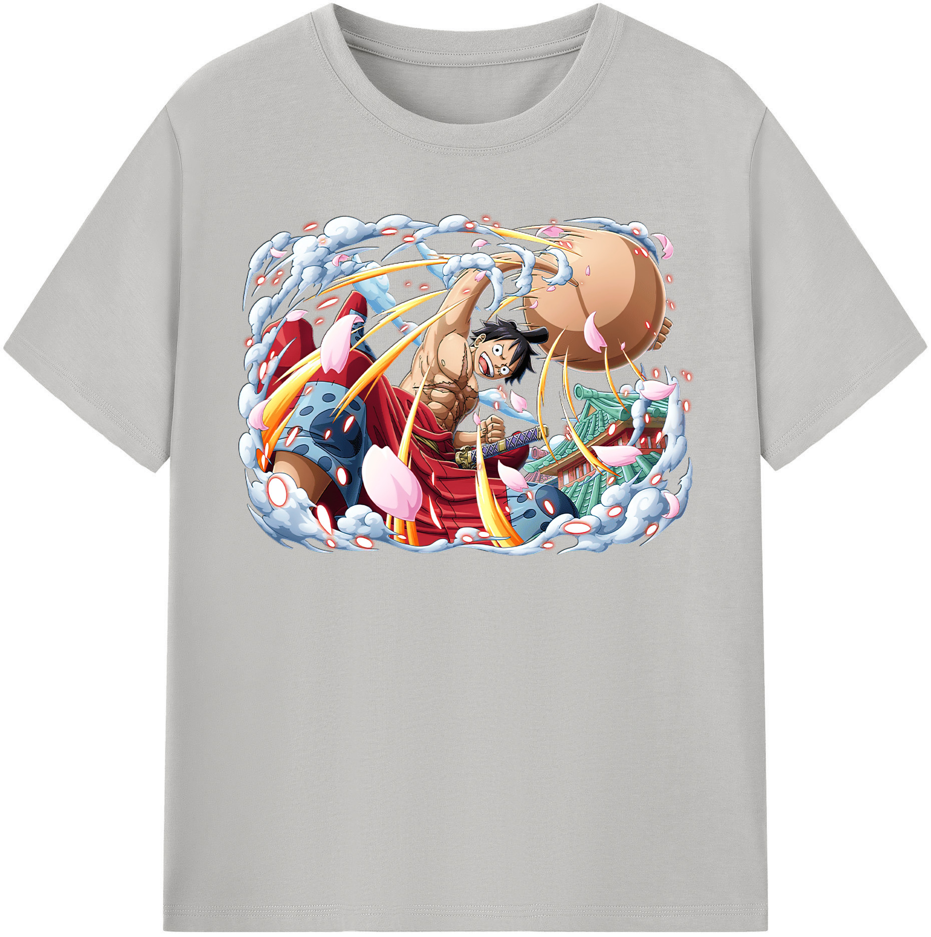 ワンピース モンキー・D・ルフィ ONE PIECE Monkey D. Luffy レディースカジュアルプリントTシャツ（綿100％）