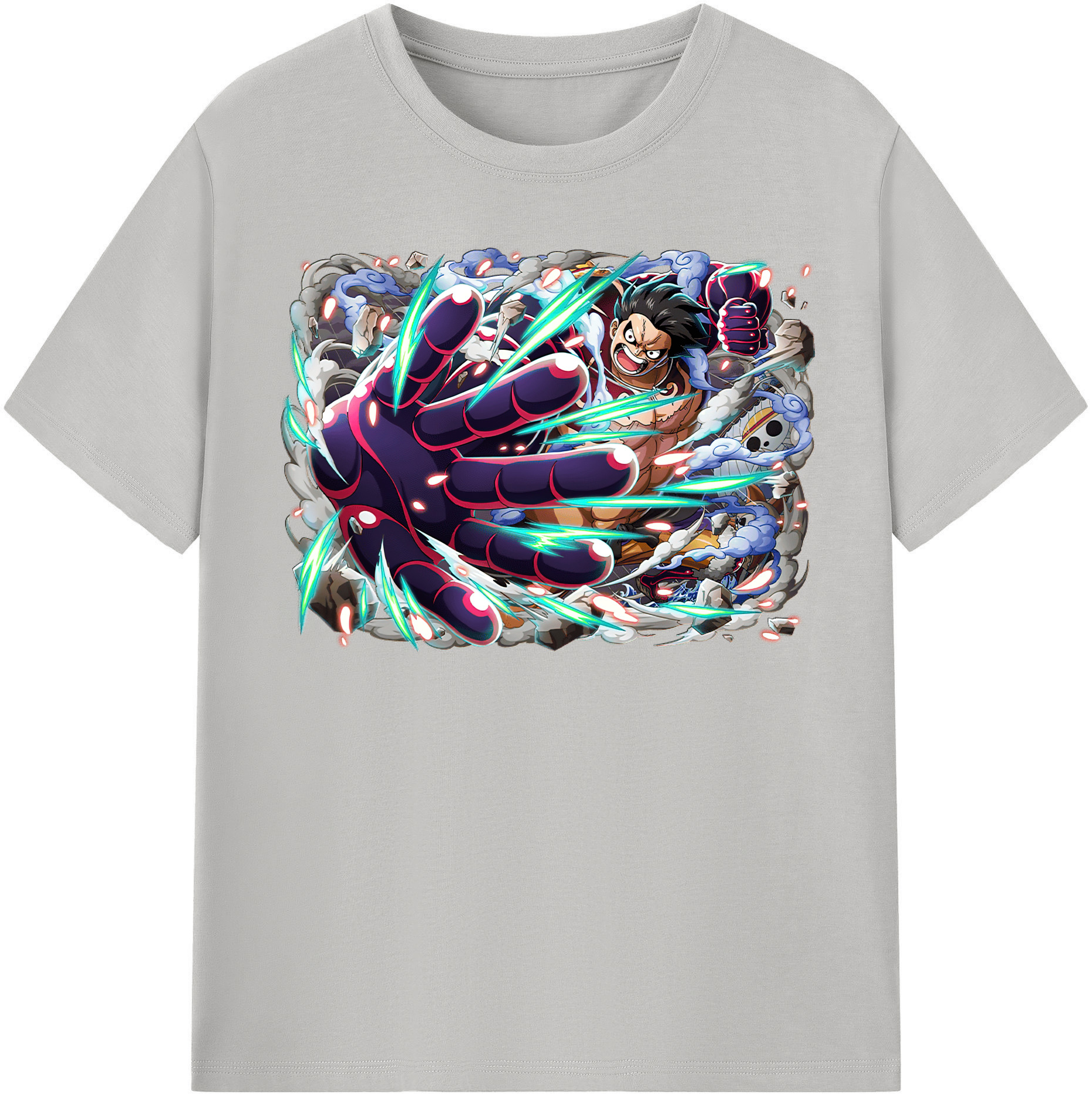 ワンピース モンキー・D・ルフィ ONE PIECE Monkey D. Luffy レディースカジュアルプリントTシャツ（綿100％）