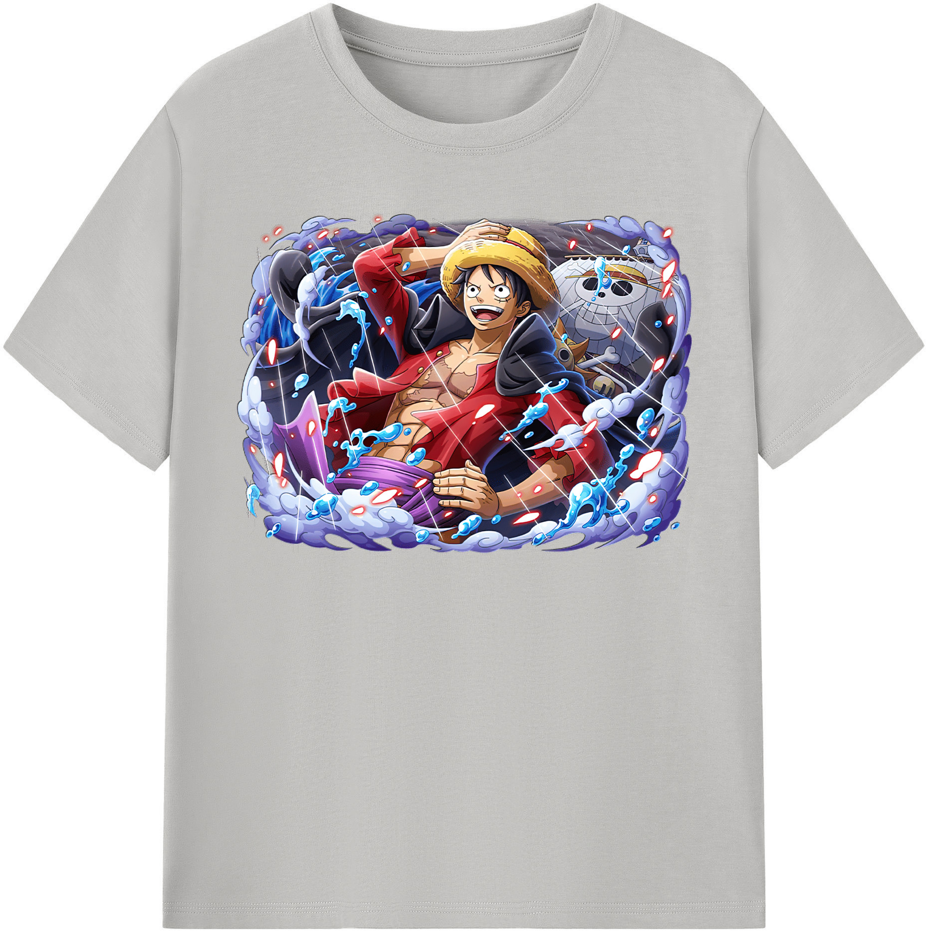 ワンピース モンキー・D・ルフィ ONE PIECE Monkey D. Luffy レディースカジュアルプリントTシャツ（綿100％）