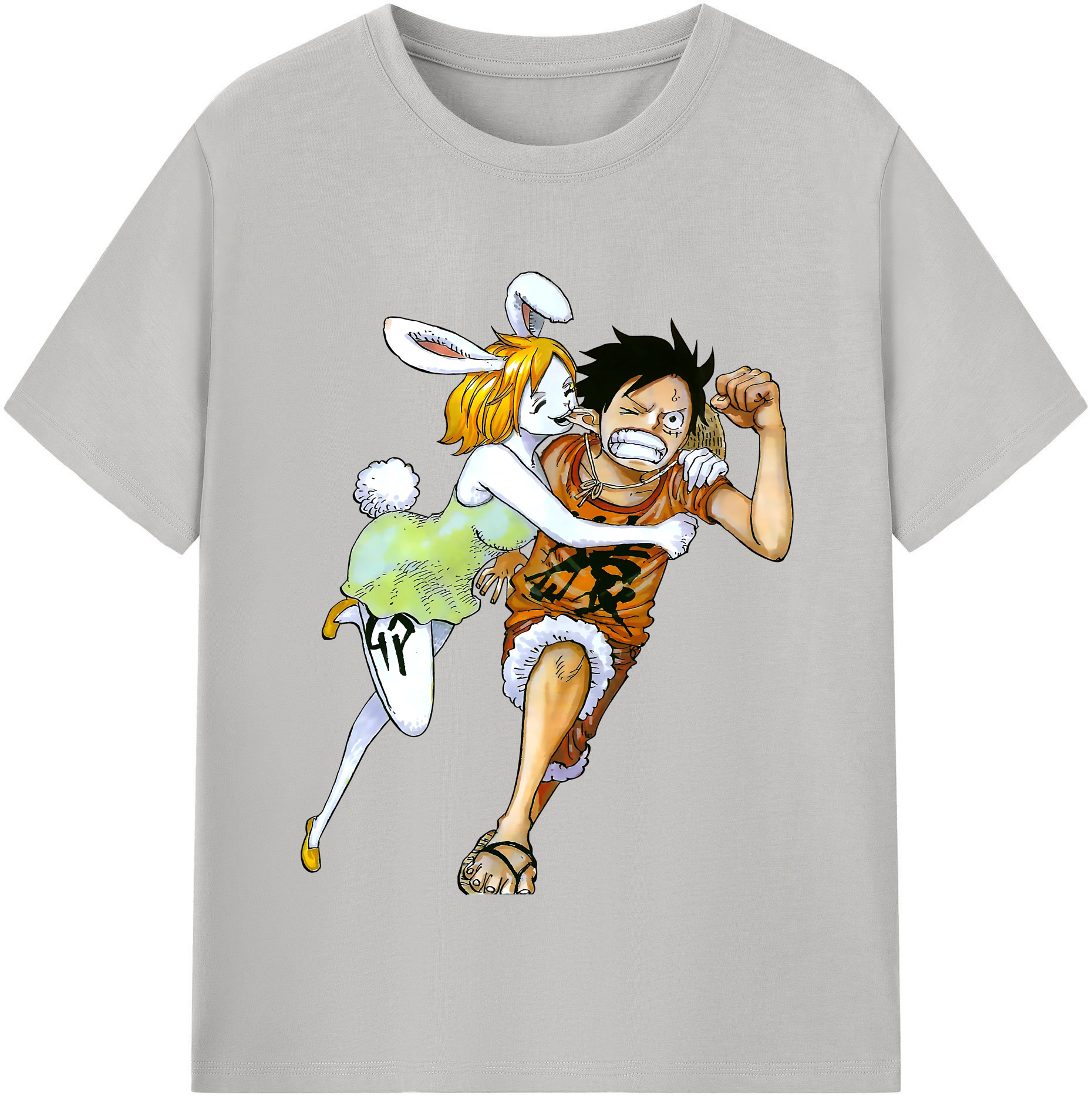 ワンピース モンキー・D・ルフィ ONE PIECE Monkey D. Luffy レディースカジュアルプリントTシャツ（綿100％）