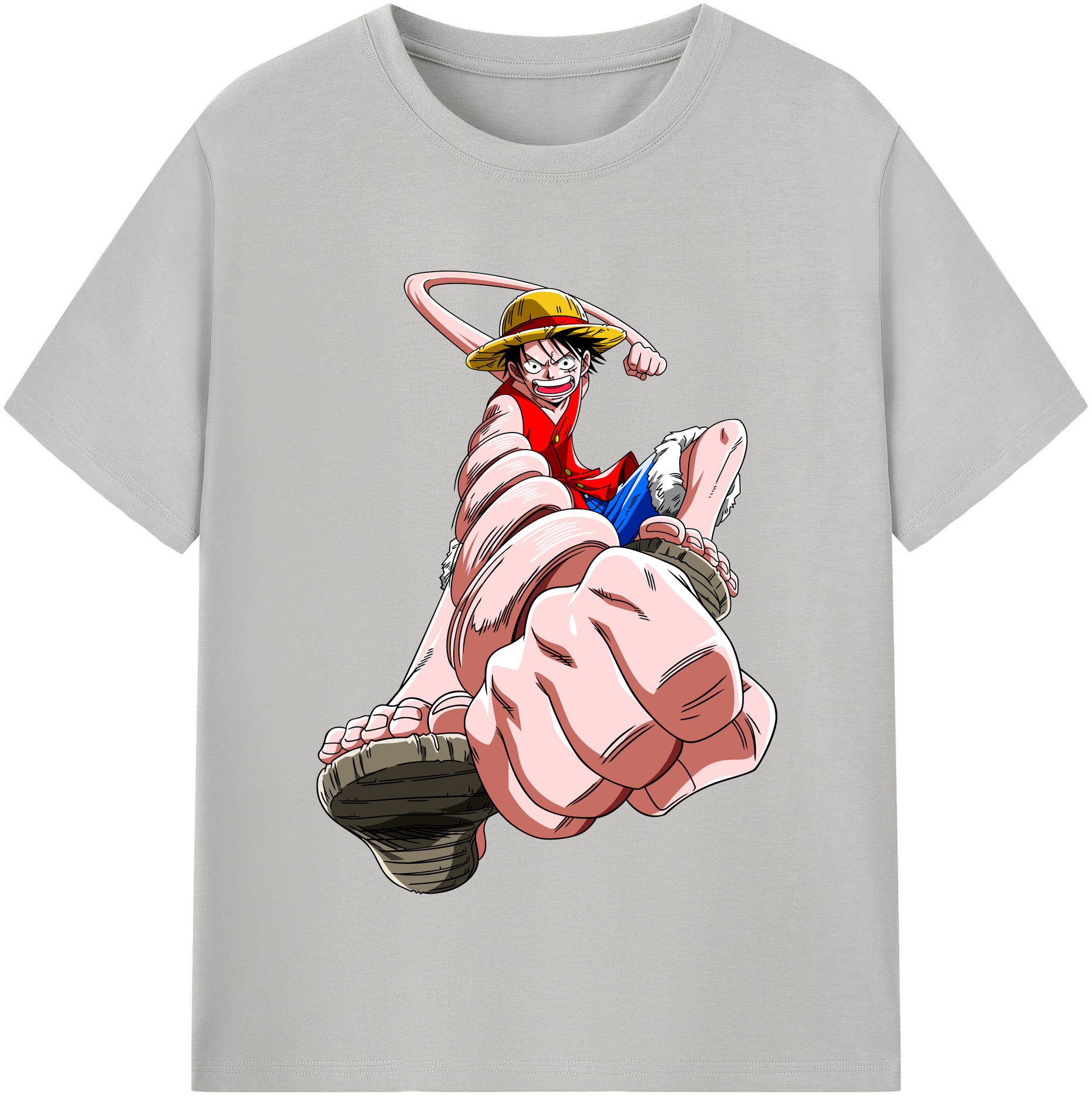ワンピース モンキー・D・ルフィ ONE PIECE Monkey D. Luffy レディースカジュアルプリントTシャツ（綿100％）