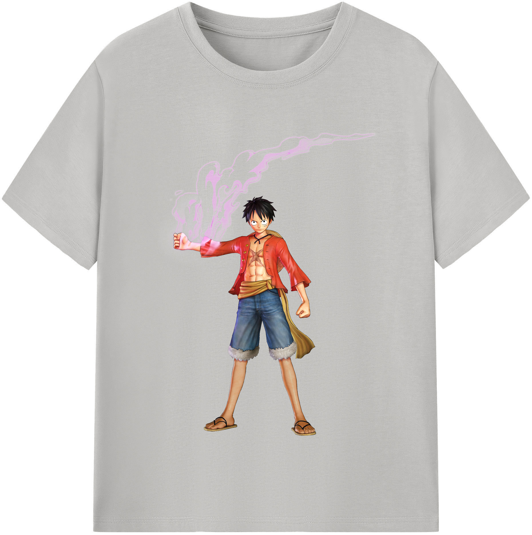 ワンピース モンキー・D・ルフィ ONE PIECE Monkey D. Luffy レディースカジュアルプリントTシャツ（綿100％）