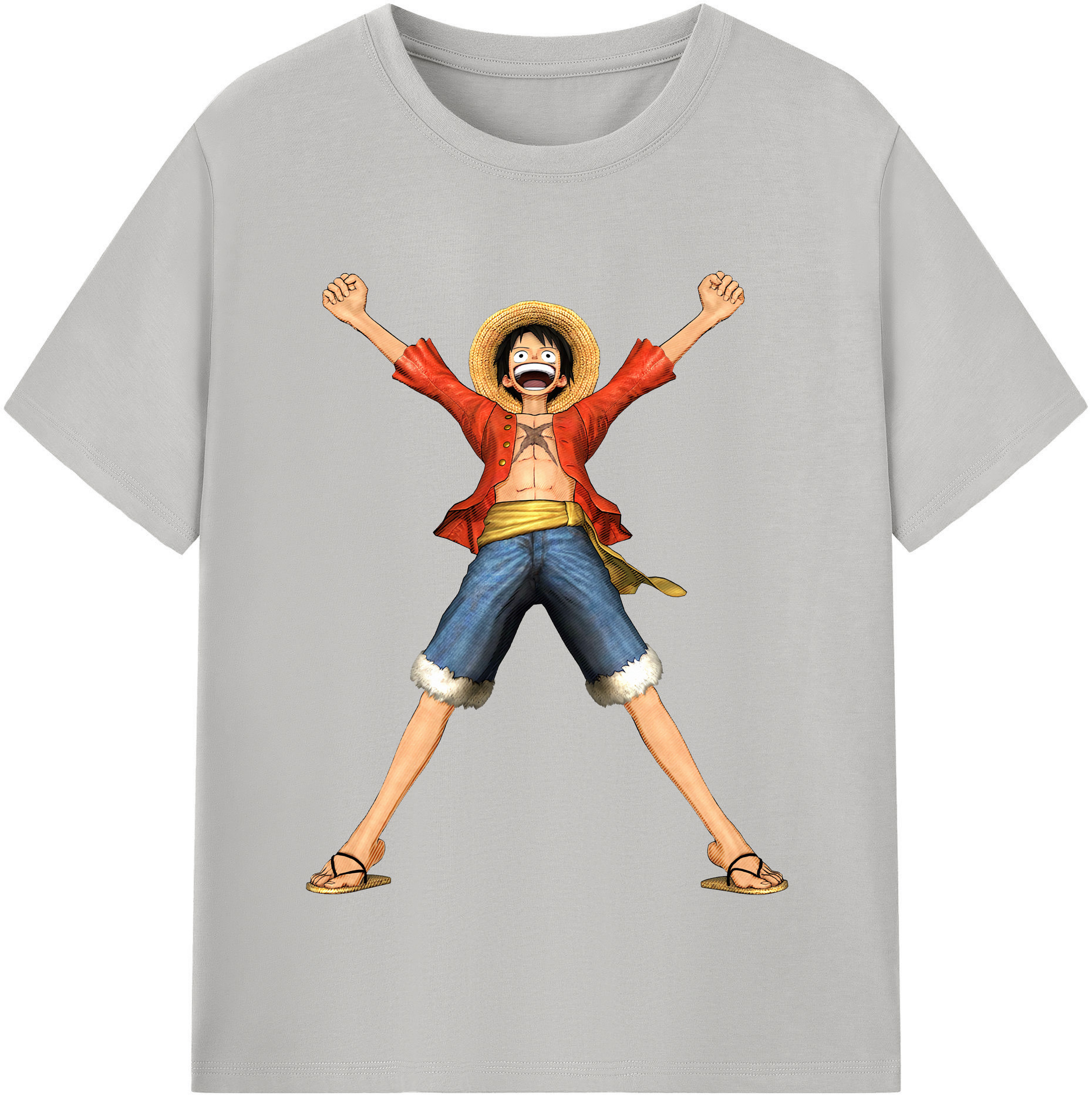ワンピース モンキー・D・ルフィ ONE PIECE Monkey D. Luffy レディースカジュアルプリントTシャツ（綿100％）