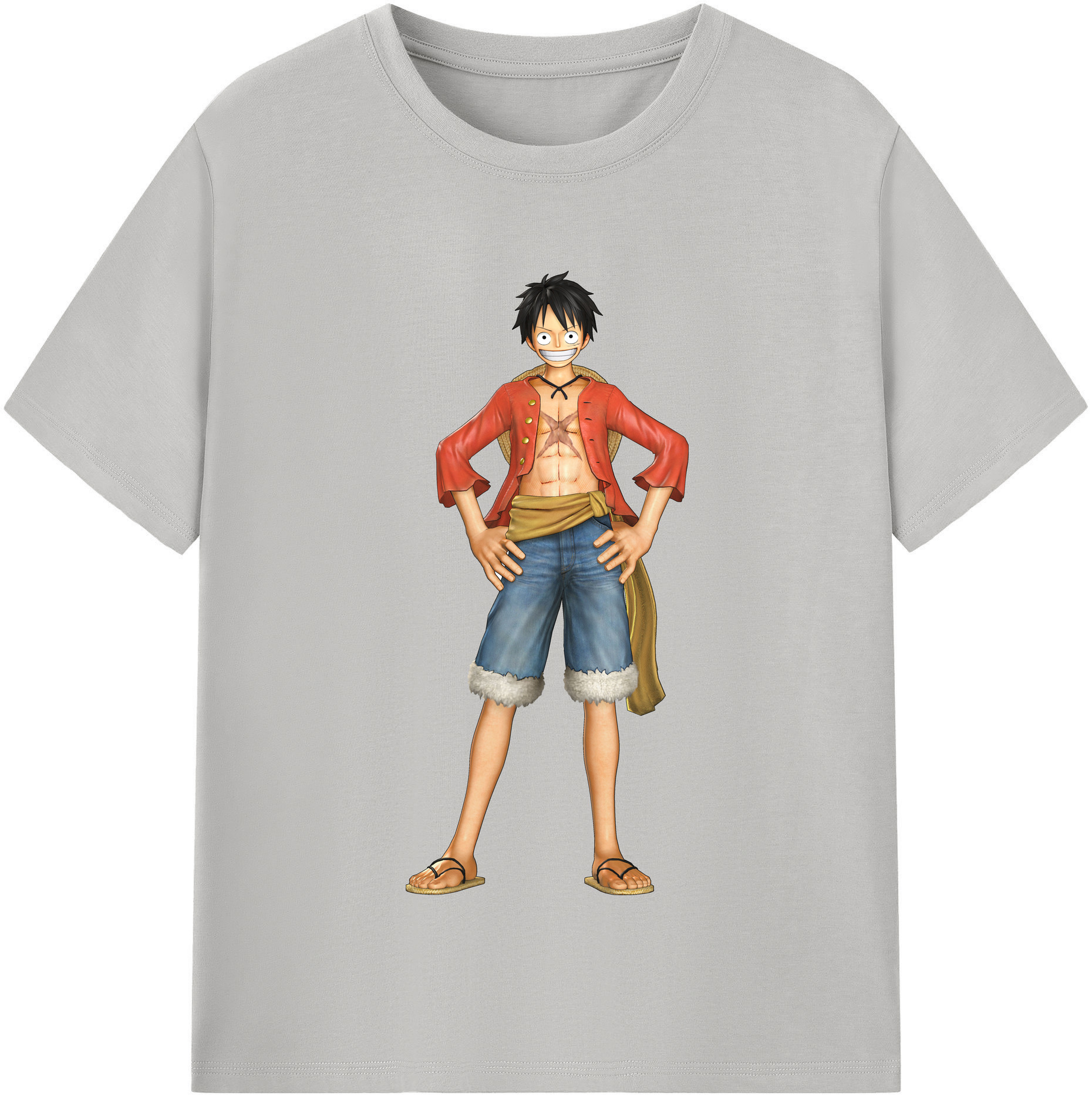 ワンピース モンキー・D・ルフィ ONE PIECE Monkey D. Luffy レディースカジュアルプリントTシャツ（綿100％）