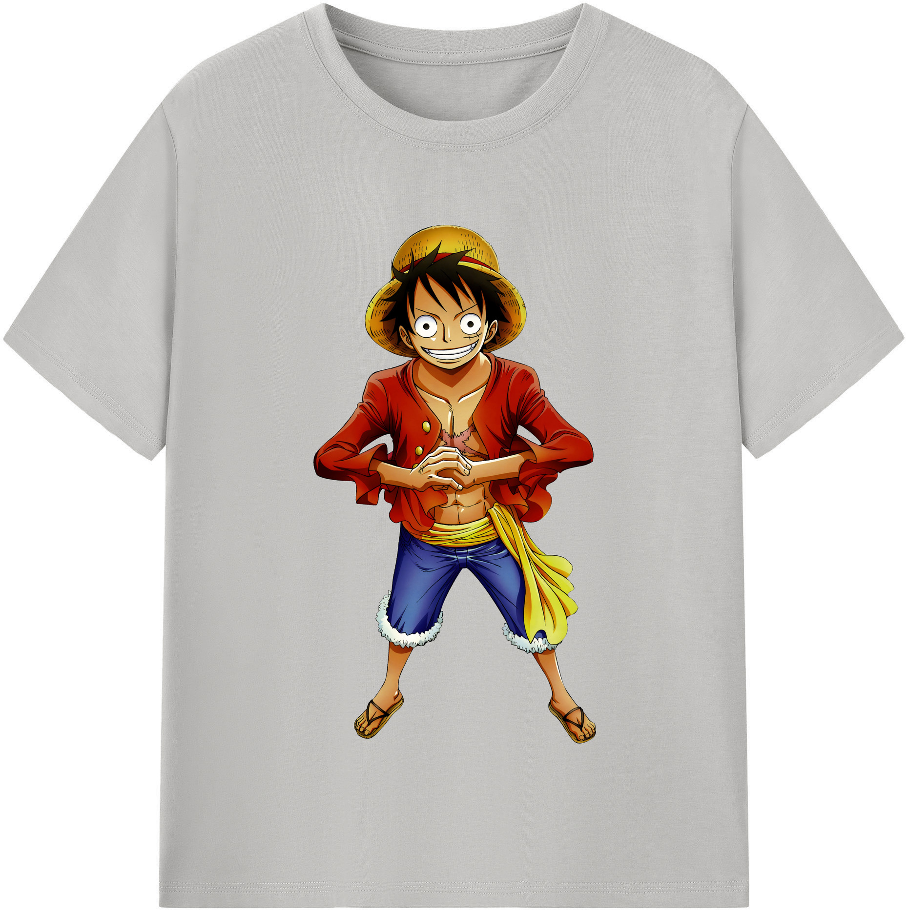 ワンピース モンキー・D・ルフィ ONE PIECE Monkey D. Luffy レディースカジュアルプリントTシャツ（綿100％）