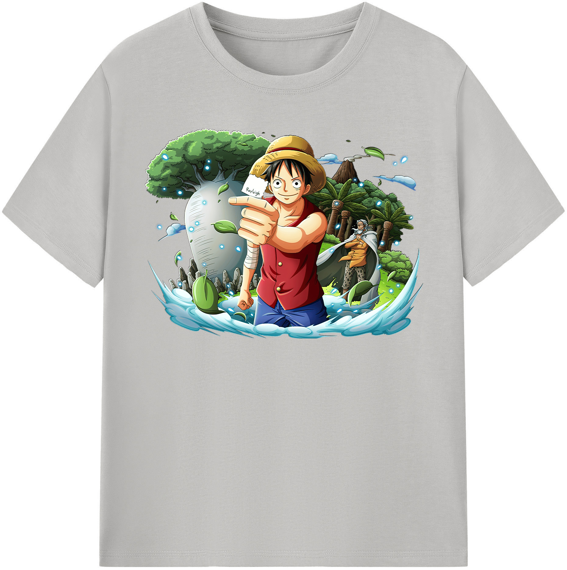 ワンピース モンキー・D・ルフィ ONE PIECE Monkey D. Luffy レディースカジュアルプリントTシャツ（綿100％）