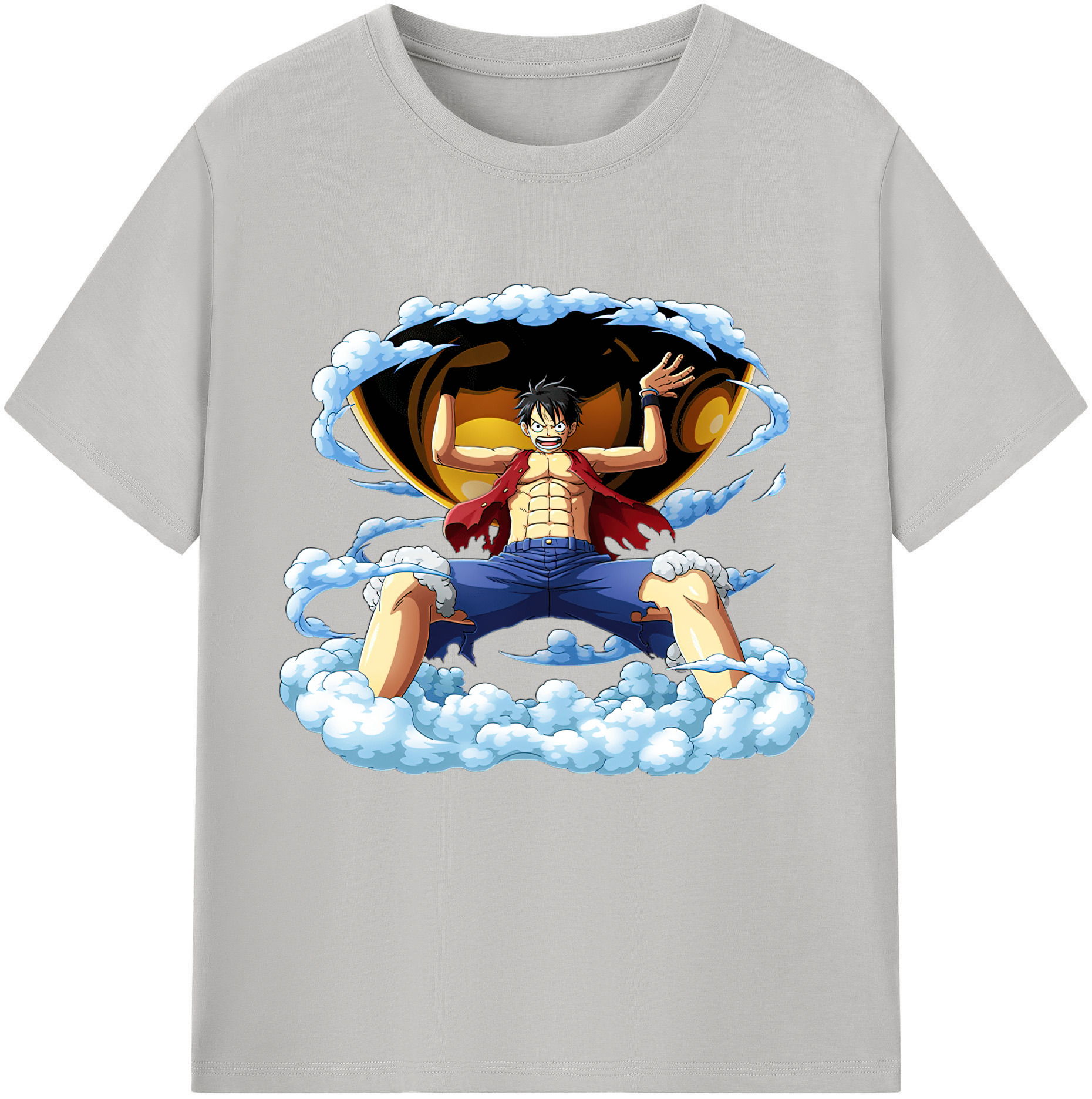 ワンピース モンキー・D・ルフィ ONE PIECE Monkey D. Luffy レディースカジュアルプリントTシャツ（綿100％）
