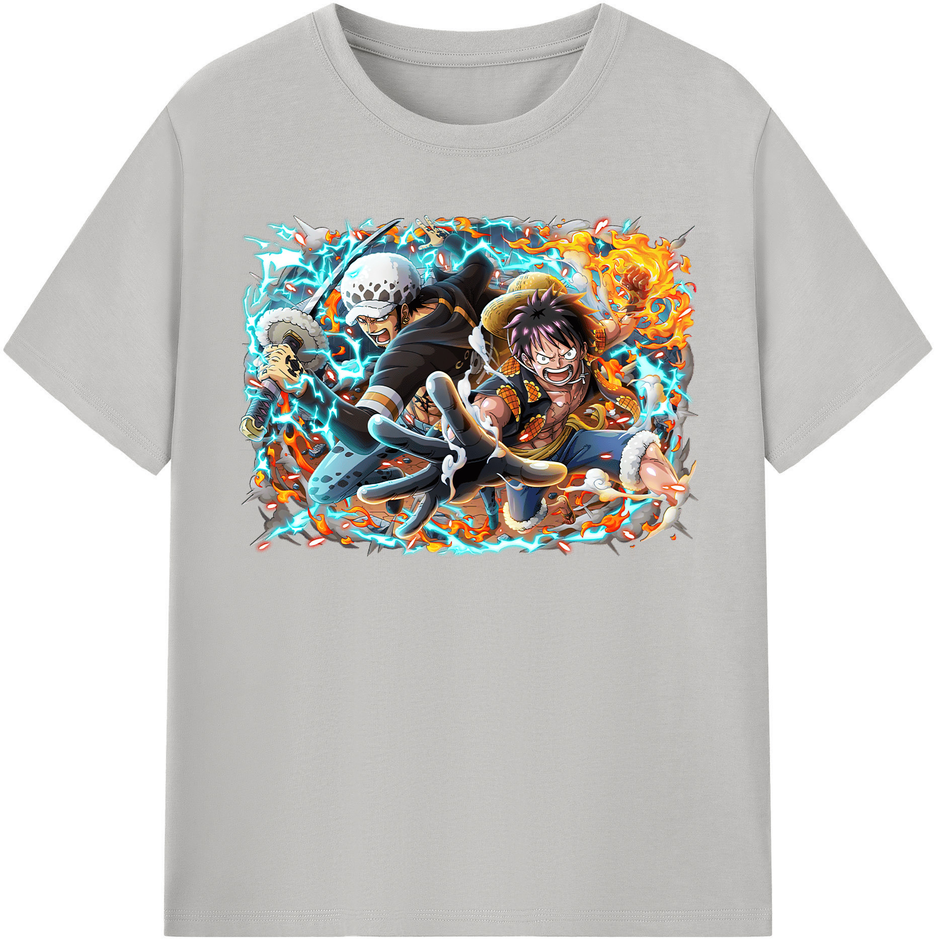ワンピース モンキー・D・ルフィ ONE PIECE Monkey D. Luffy レディースカジュアルプリントTシャツ（綿100％）