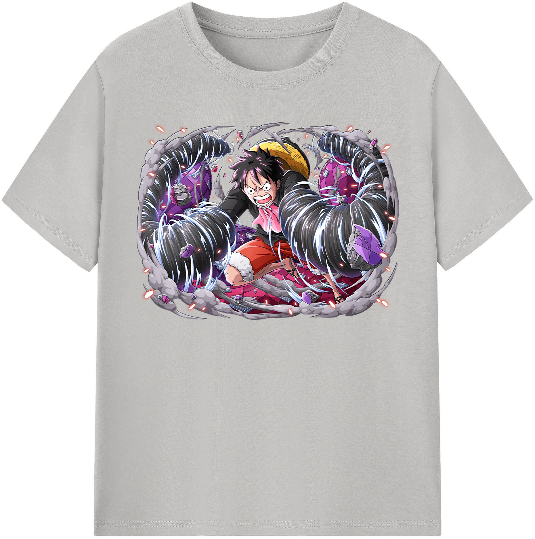 ワンピース モンキー・D・ルフィ ONE PIECE Monkey D. Luffy レディースカジュアルプリントTシャツ（綿100％）