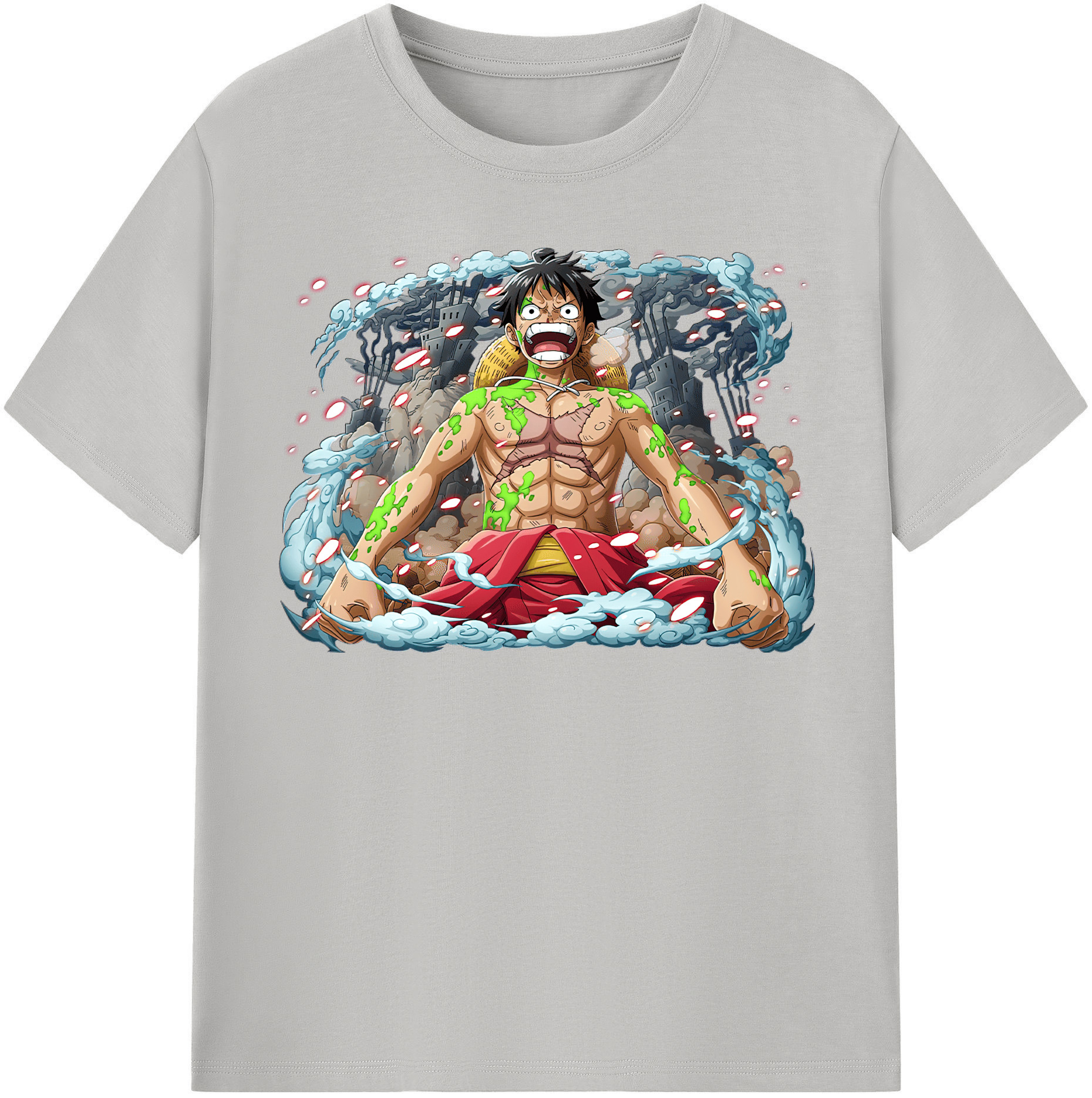 ワンピース モンキー・D・ルフィ ONE PIECE Monkey D. Luffy レディースカジュアルプリントTシャツ（綿100％）