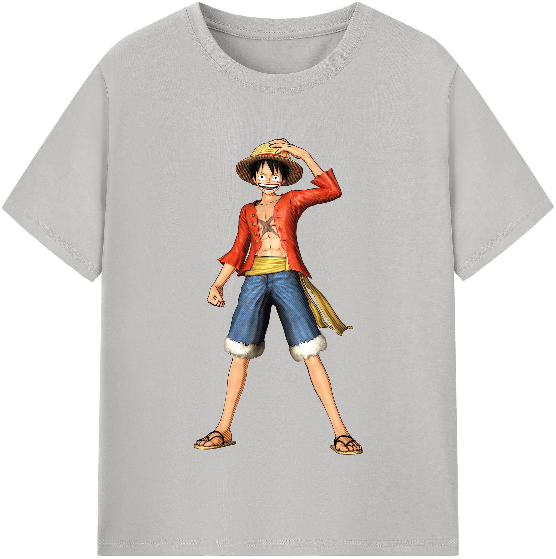 ワンピース モンキー・D・ルフィ ONE PIECE Monkey D. Luffy レディースカジュアルプリントTシャツ（綿100％）